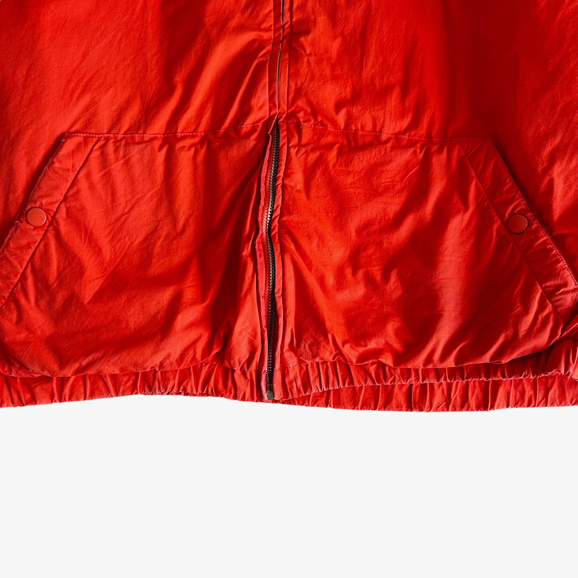 Vintage 90s Womens Polo Ralph Lauren Fleece Lined Orange Harrington Jacket Hem - Casspios Dream