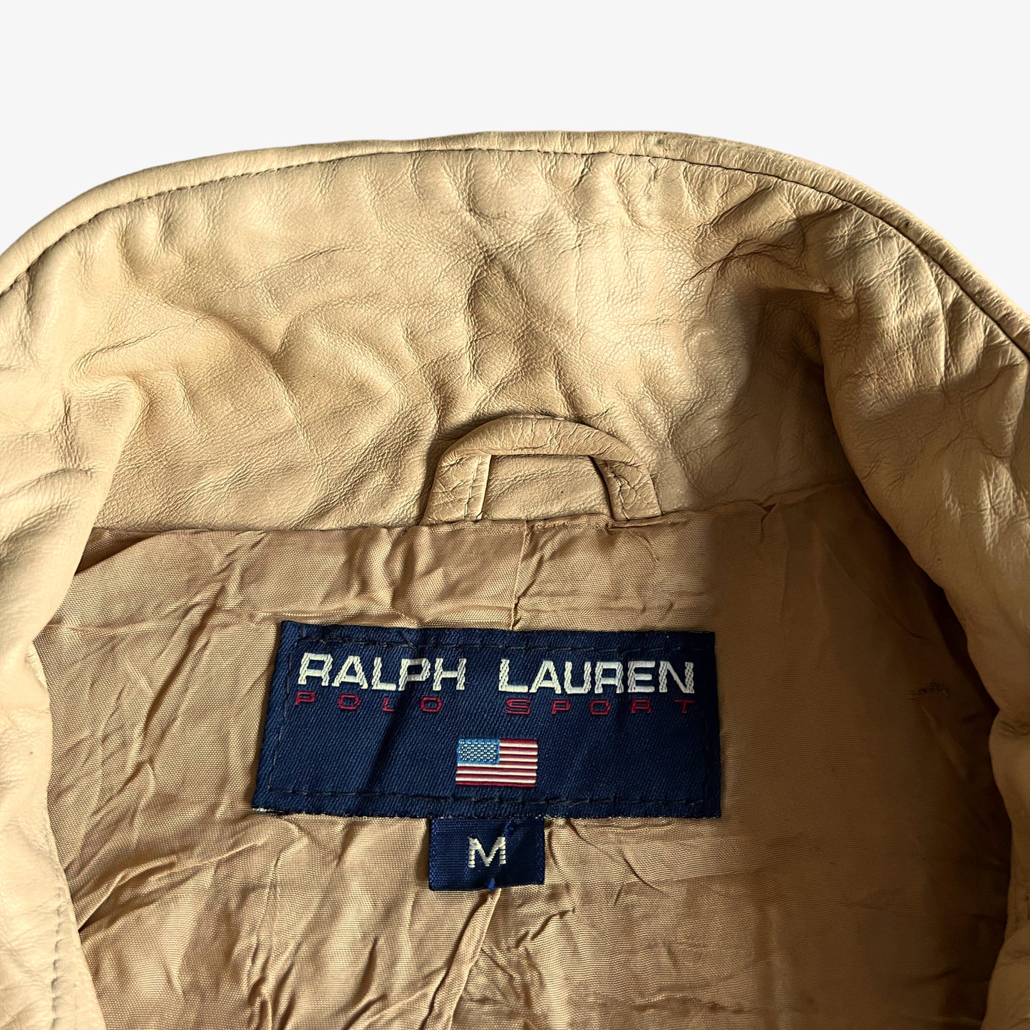 Vintage 90s Womens Ralph Lauren Polo Sport Driving Leather Jacket Label - Casspios Dream