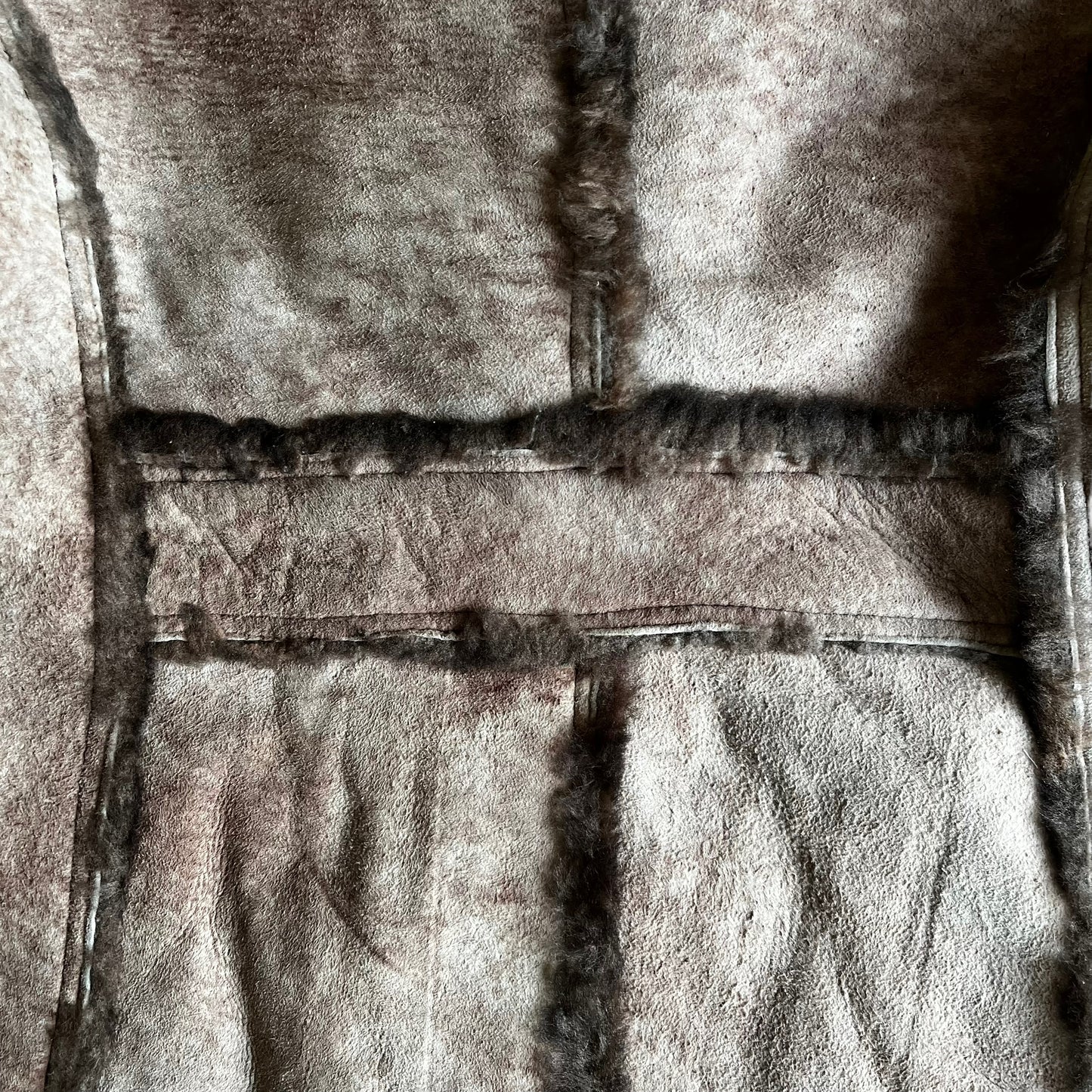 Vintage 90s Womens Schott Sheepskin Leather Shearling Flying Jacket Back Design - Casspios Dream