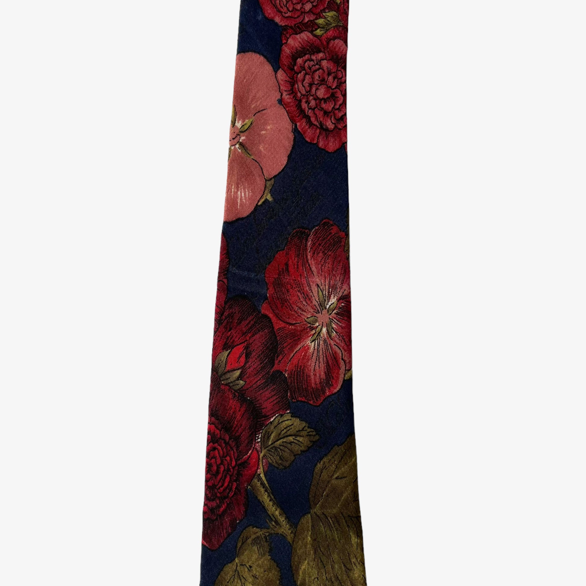 Vintage 90s Yves Saint Laurent YSL Floral Silk Tie Mark - Casspios Dream