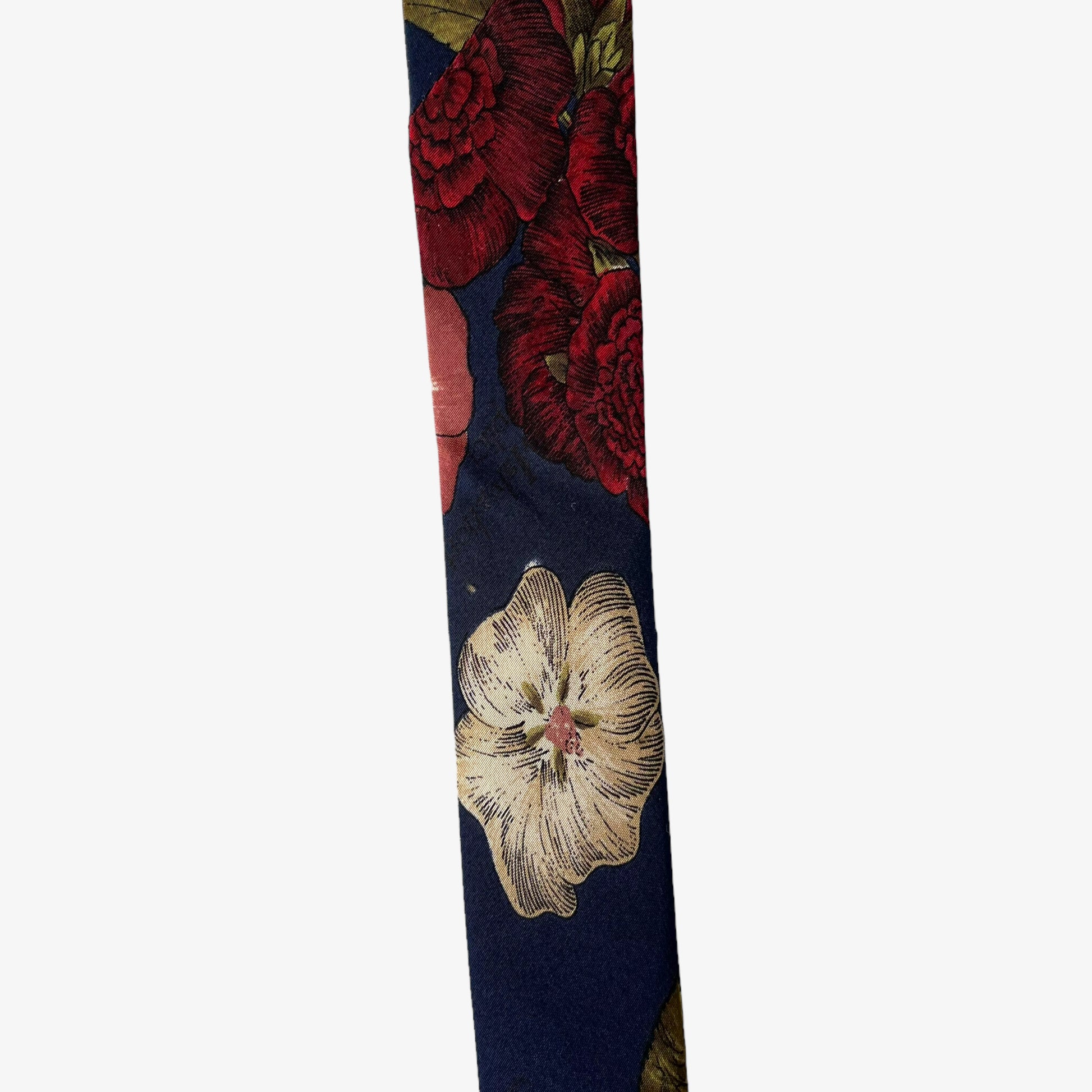 Vintage 90s Yves Saint Laurent YSL Floral Silk Tie Neck - Casspios Dream