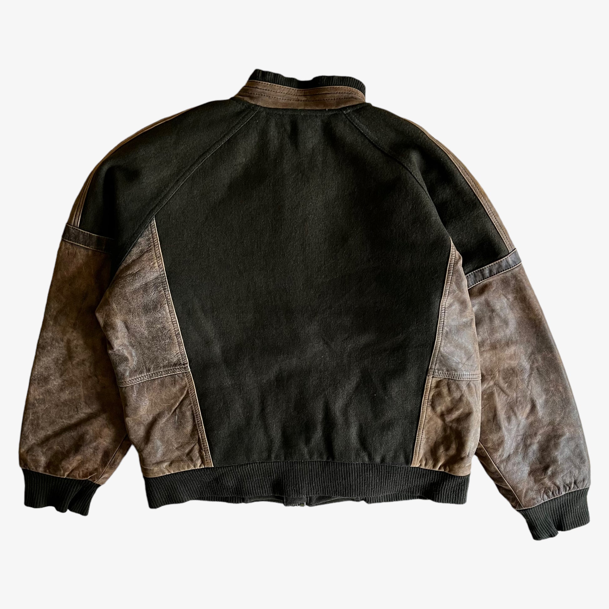Vintage Greatwest Kenworth Ltd Leather Varsity Jacket Back - Casspios Dream