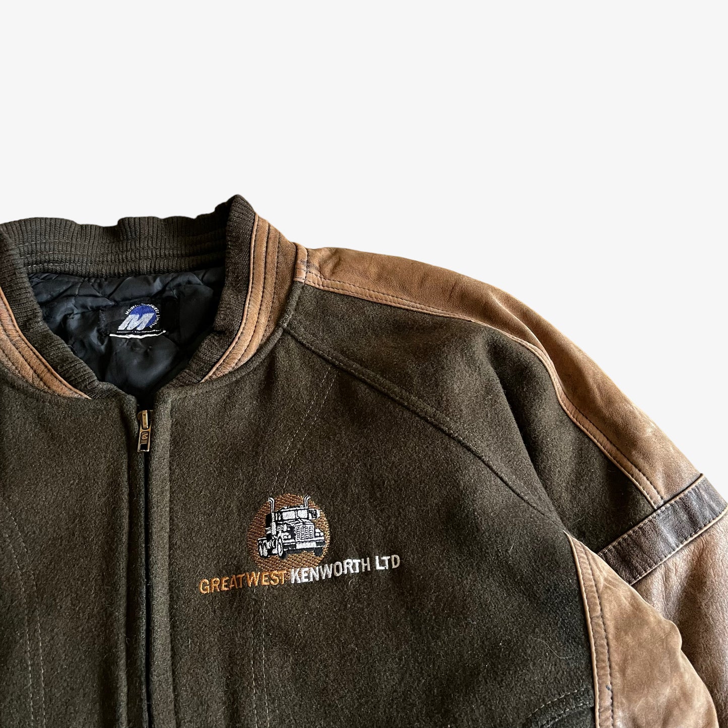 Vintage Greatwest Kenworth Ltd Leather Varsity Jacket Logo - Casspios Dream