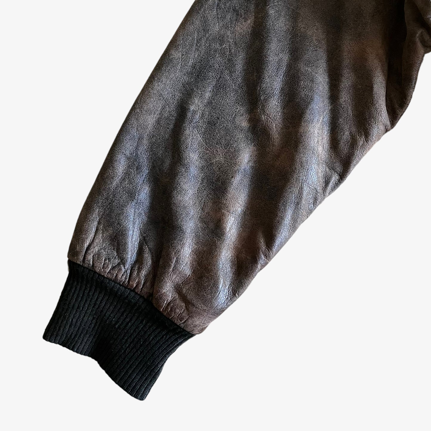 Vintage Greatwest Kenworth Ltd Leather Varsity Jacket Sleeve - Casspios Dream