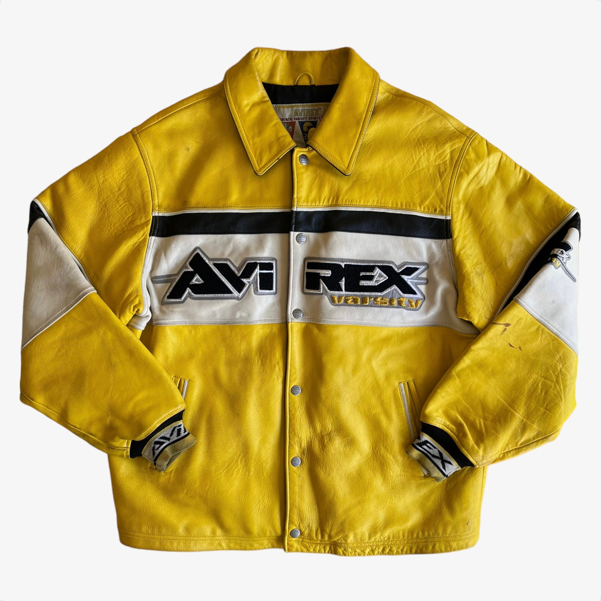 Vintage Y2K AVIREX Varsity 25th Anniversary Leather Jacket - Casspios Dream