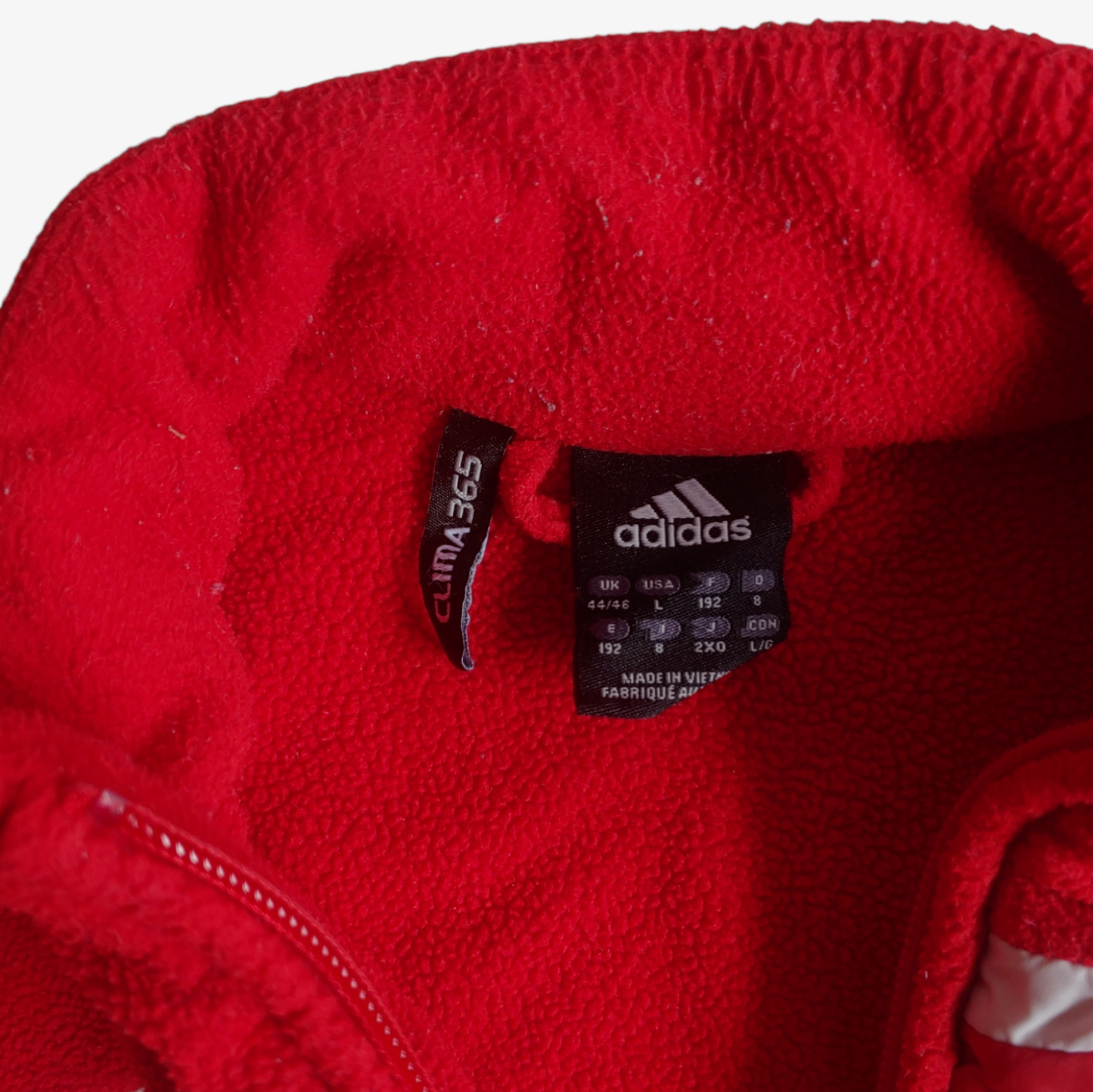 Vintage Y2K Adidas 2009 Bayern Munich Football Club Red Quarter Zip Fleece Label - Casspios Dream