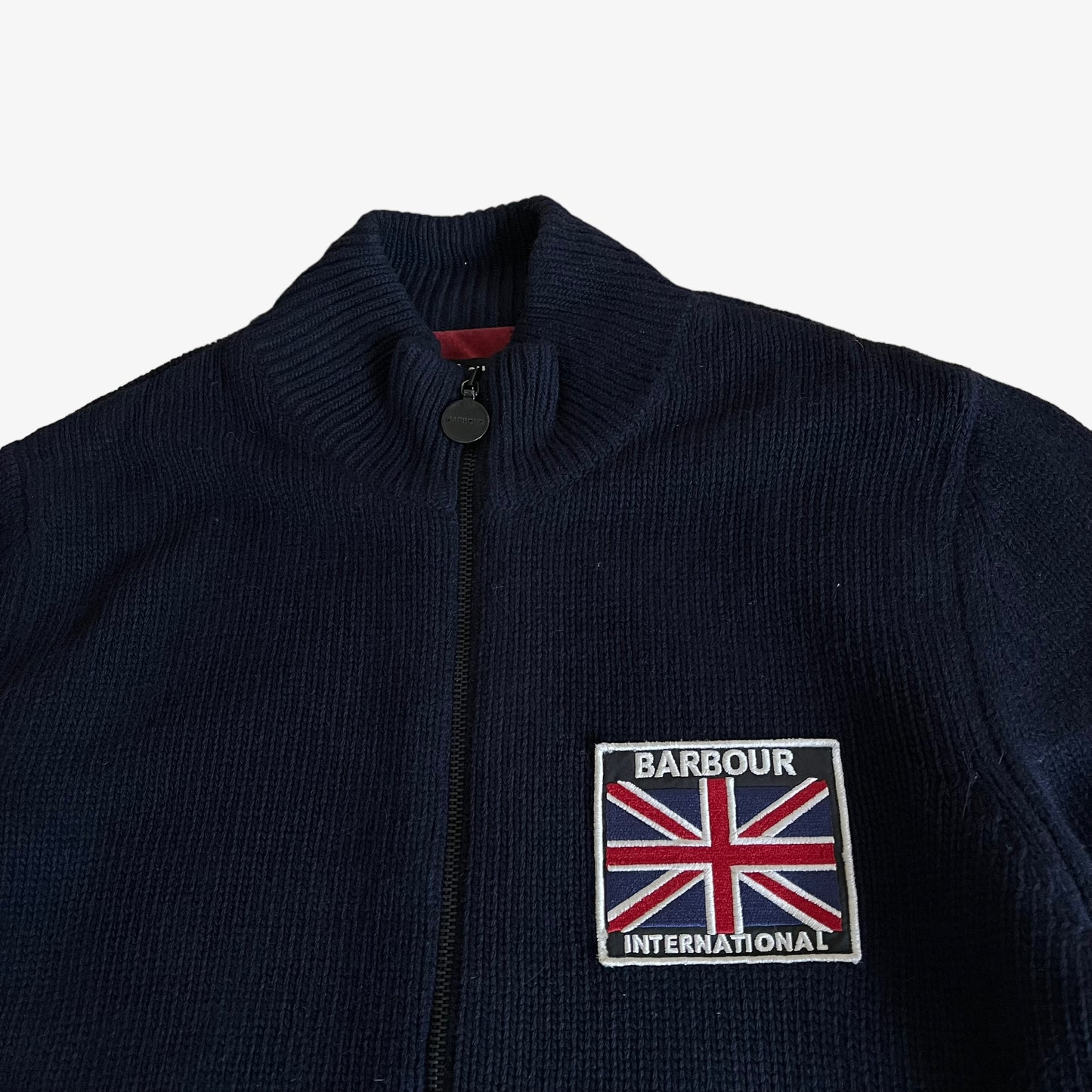 Vintage Y2K Barbour International Great Britain Lambswool Knitted Jacket GB Flag - Casspios Dream