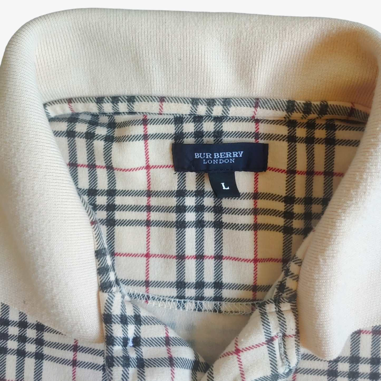 Vintage Y2K Burberry Pale Nova Check Polo Shirt Label - Casspios Dream