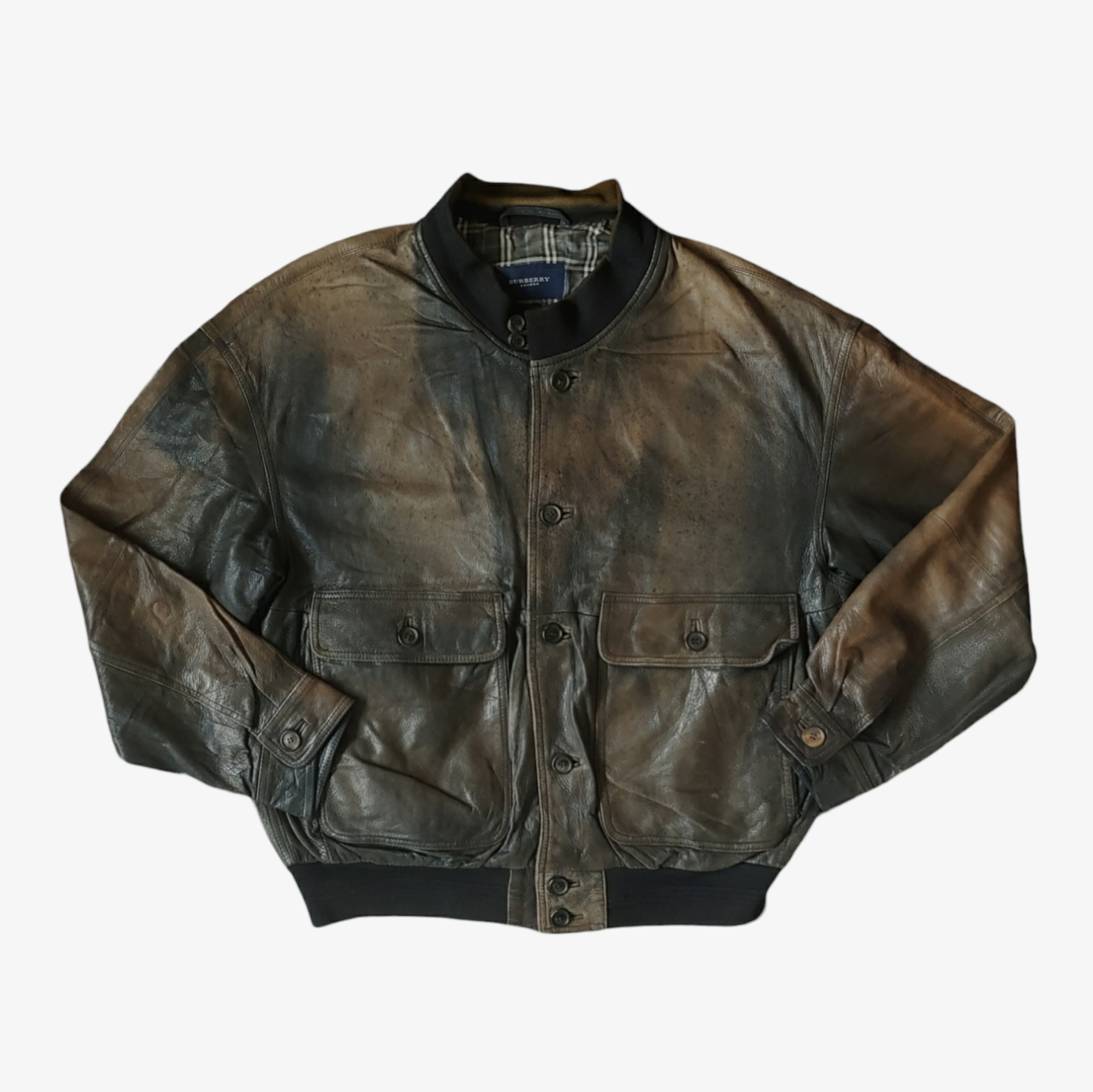 Vintage Y2K Burberry Leather Driving Jacket - Casspios Dream