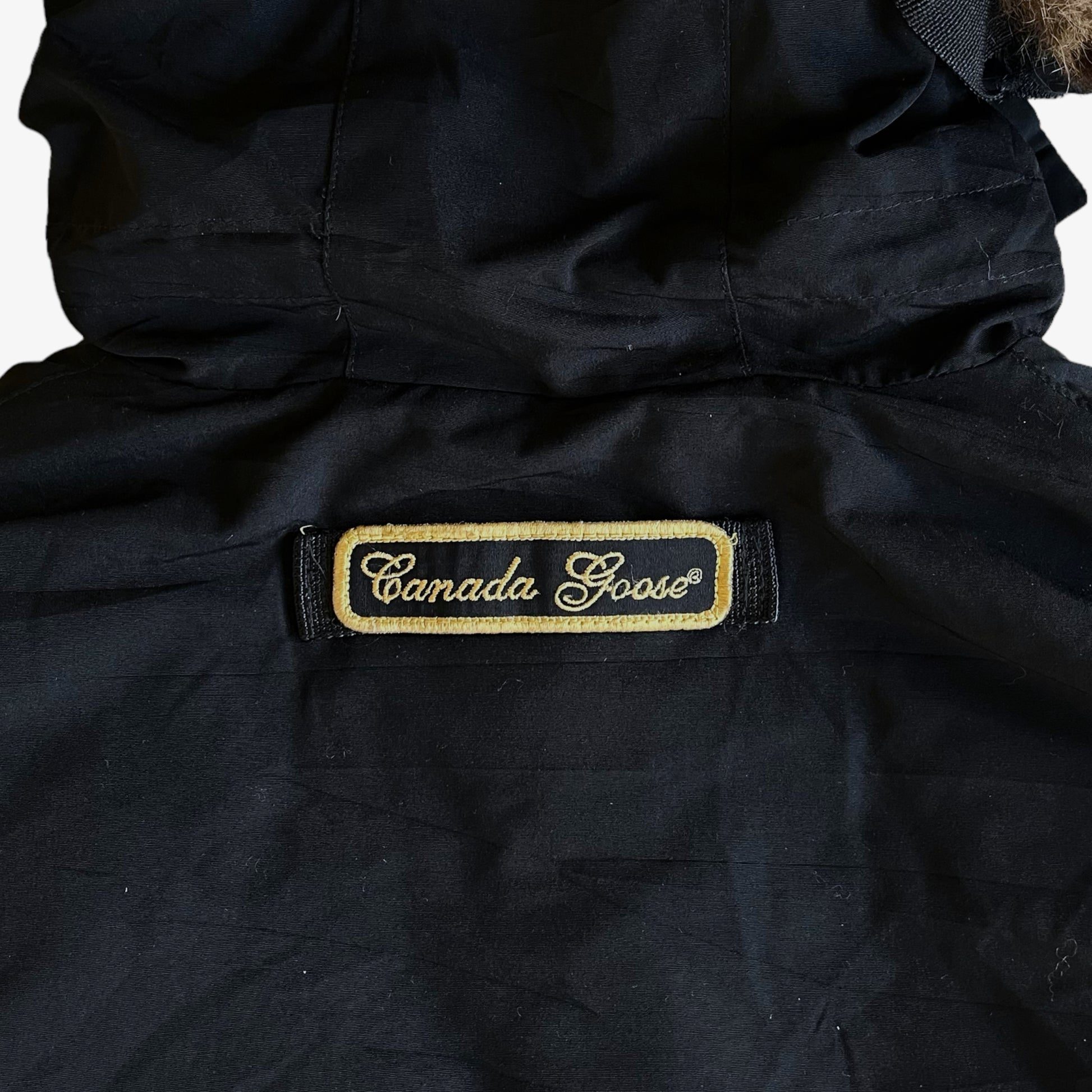 Vintage Y2K Canada Goose Arctic Program Expedition Black Puffer Jacket With Original Hood Back Logo - Casspios Dream