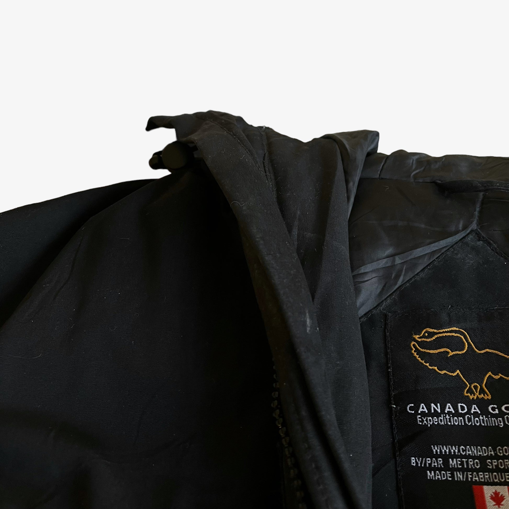 Vintage Y2K Canada Goose Arctic Program Expedition Black Puffer Jacket With Original Hood Wear - Casspios Dream