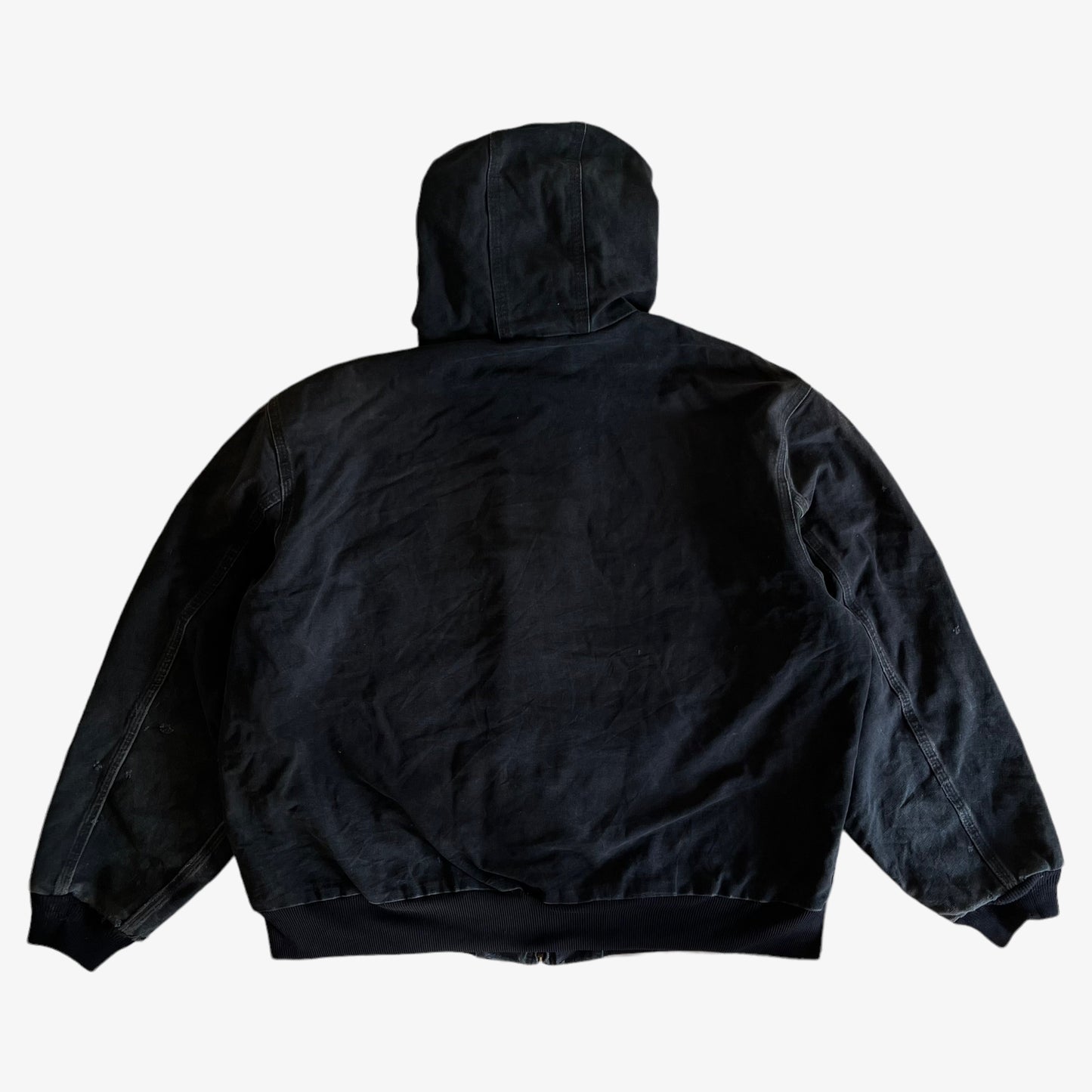 Vintage Y2K Carhartt Black Hooded Workwear Jacket Back - Casspios Dream