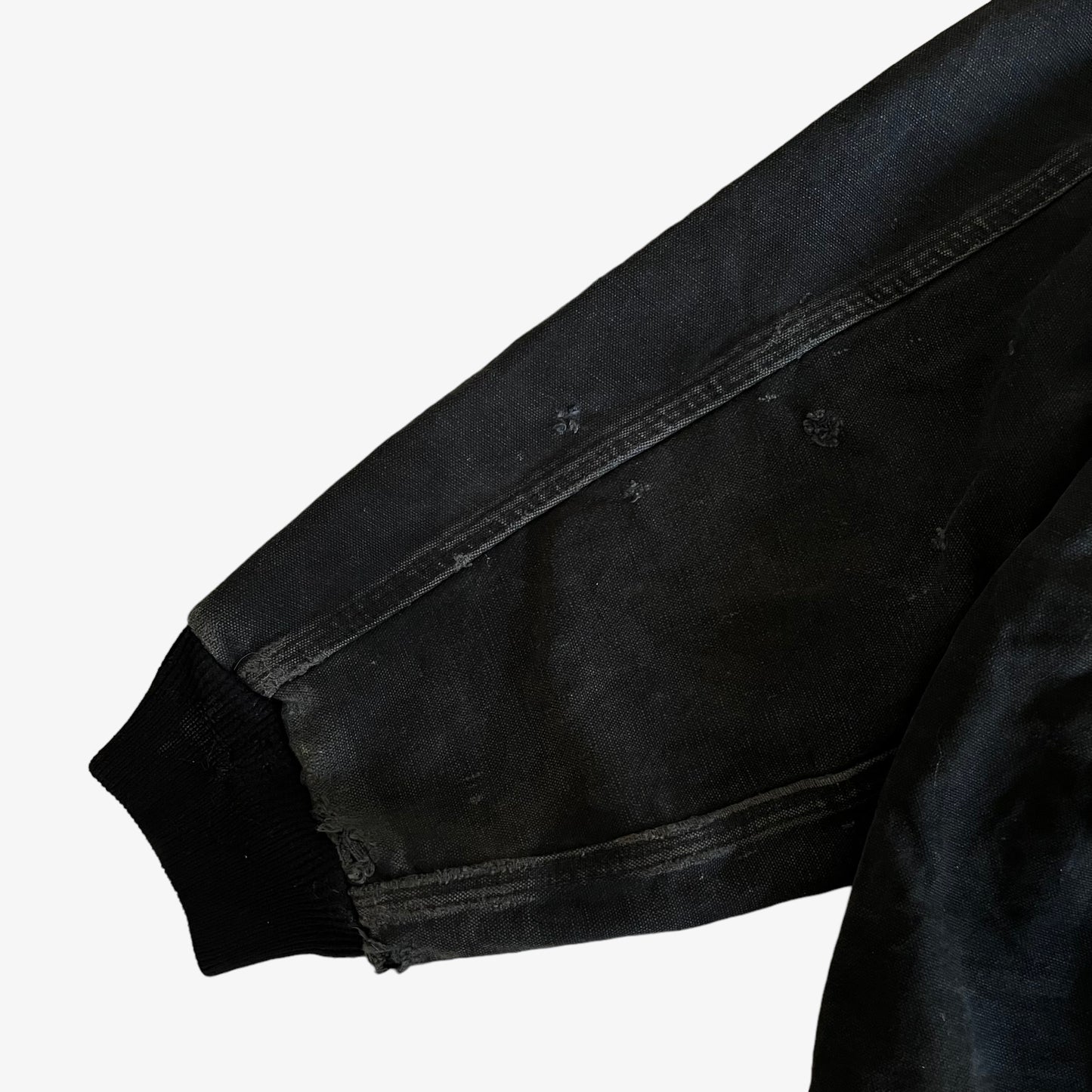Vintage Y2K Carhartt Black Hooded Workwear Jacket Cuff - Casspios Dream