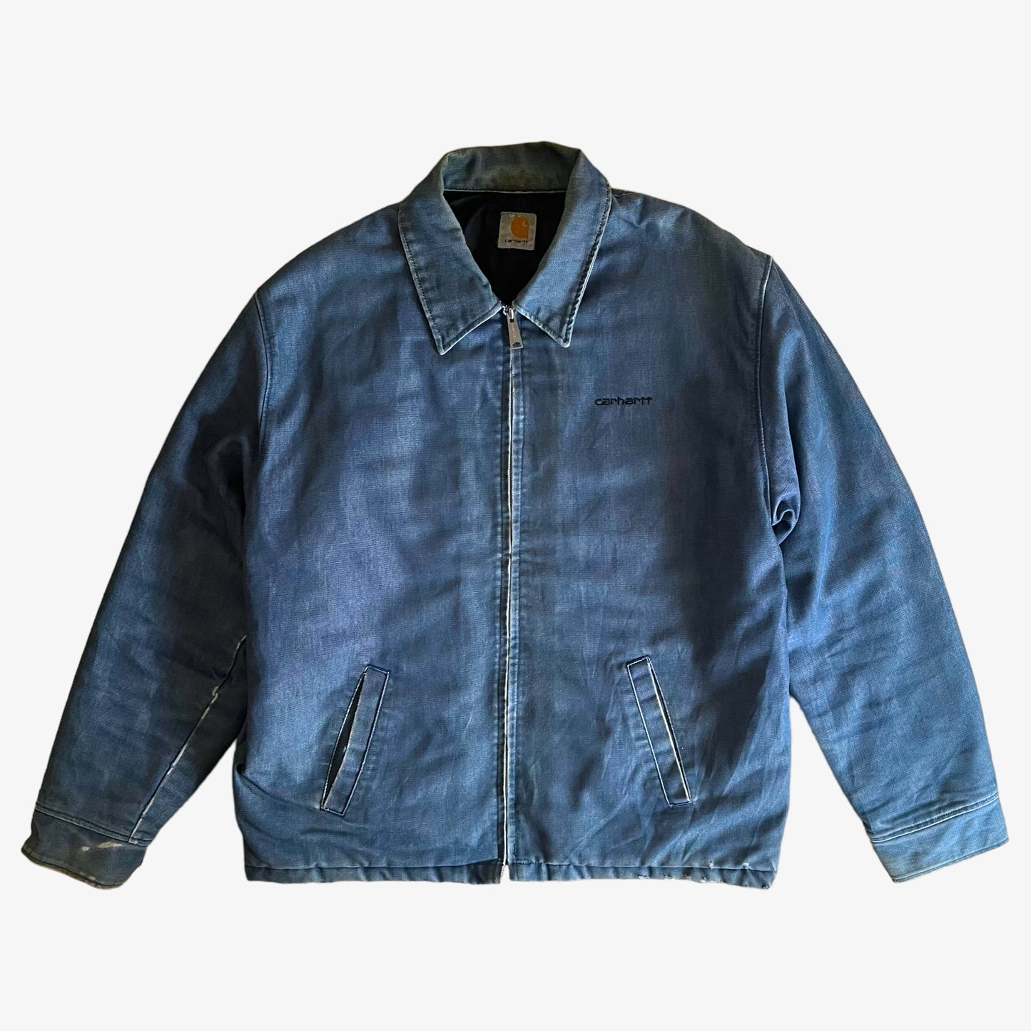 Vintage Y2K Carhartt Blue Denim Zip Up Jacket - Casspios Dream