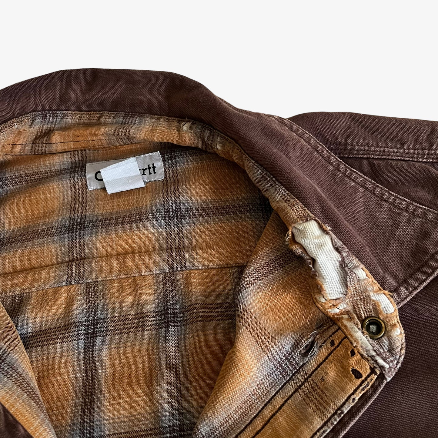 Vintage Y2K Carhartt Brown Shirt Jacket Shacket Collar - Casspios Dream