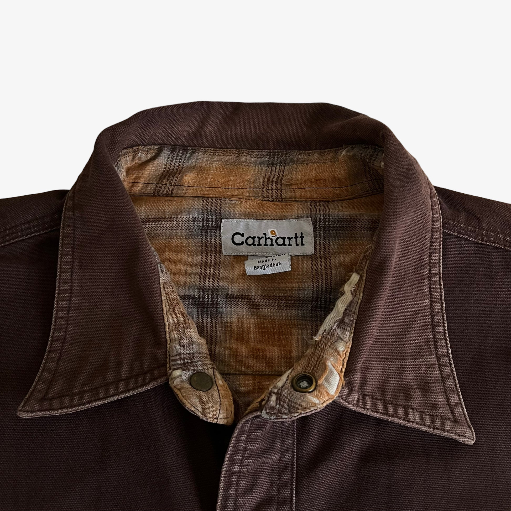Vintage Y2K Carhartt Brown Shirt Jacket Shacket Label - Casspios Dream