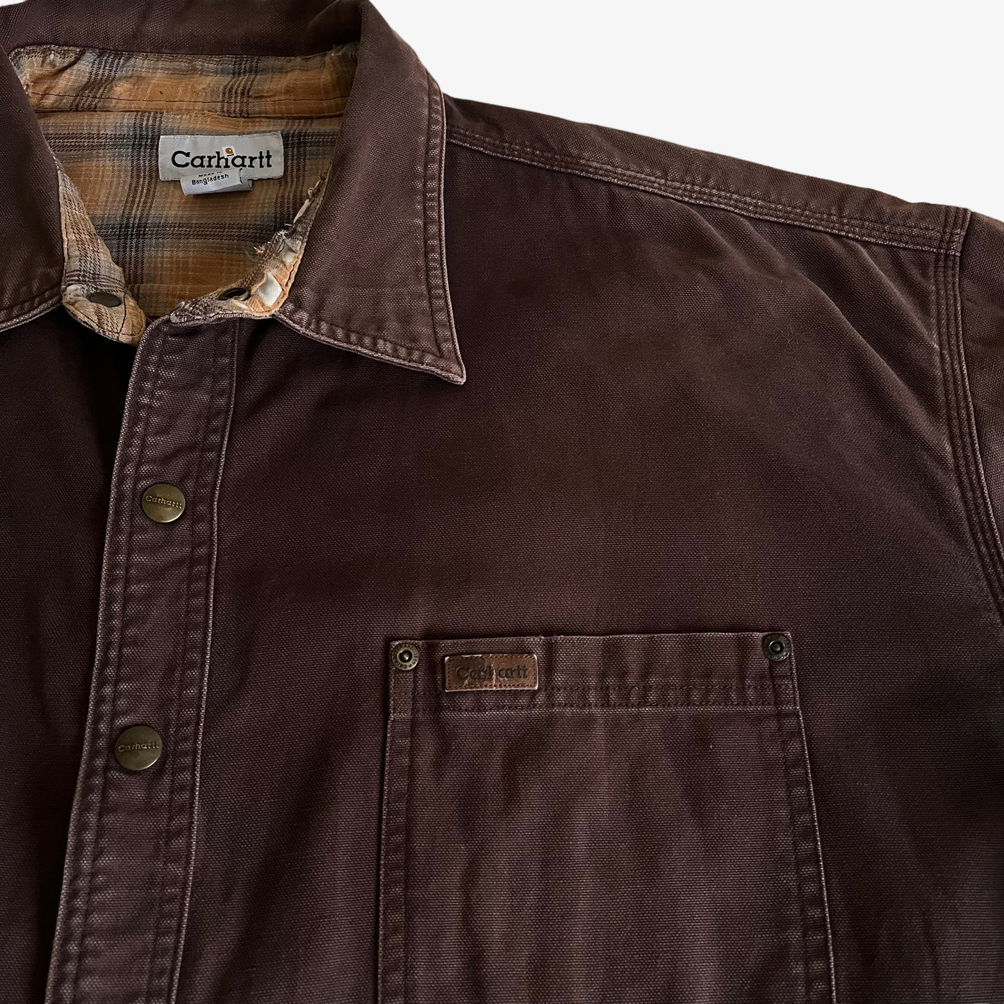 Vintage Y2K Carhartt Brown Shirt Jacket Shacket Tag - Casspios Dream