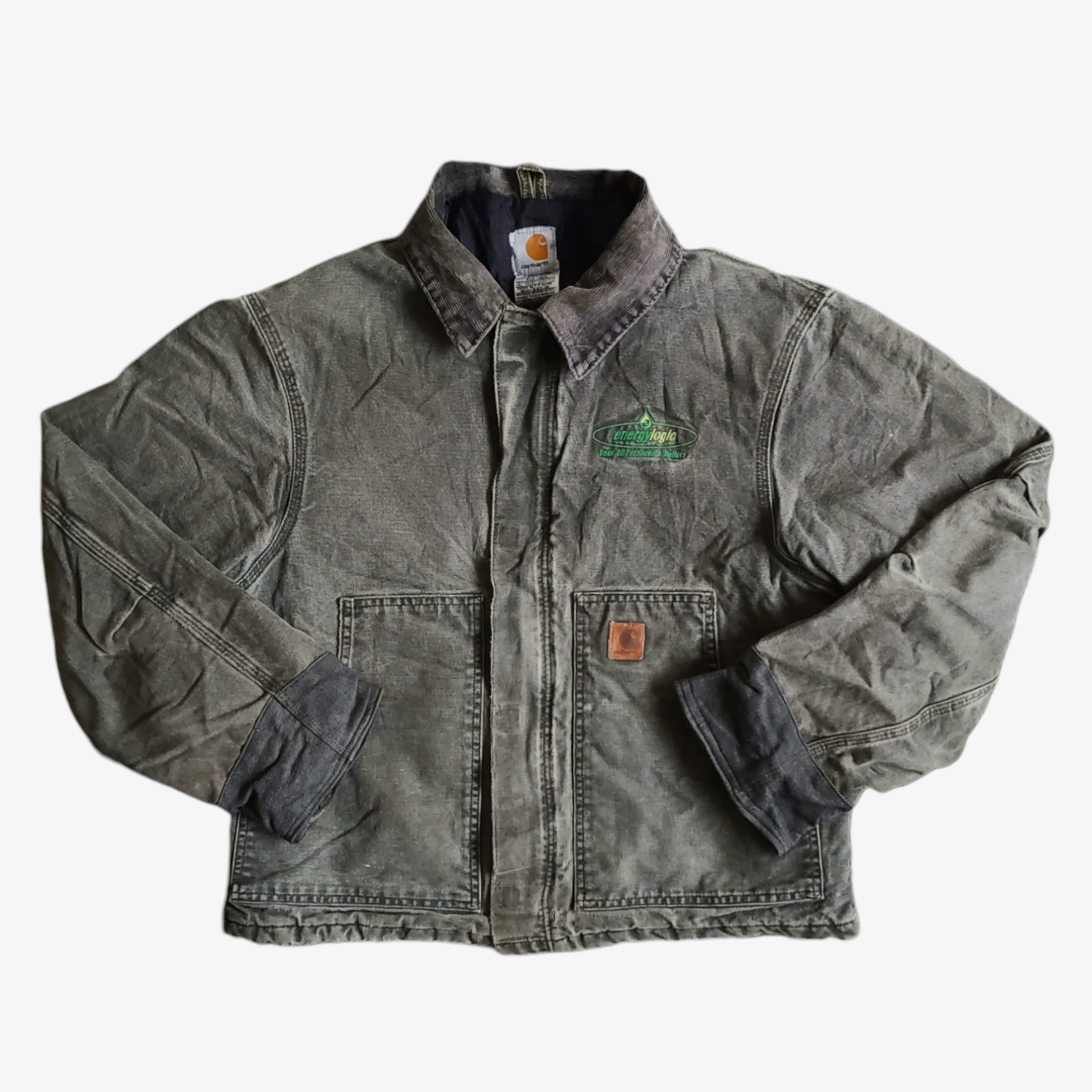 Vintage Y2K Carhartt Khaki Green Thick Cotton Workwear Jacket - Casspios Dream