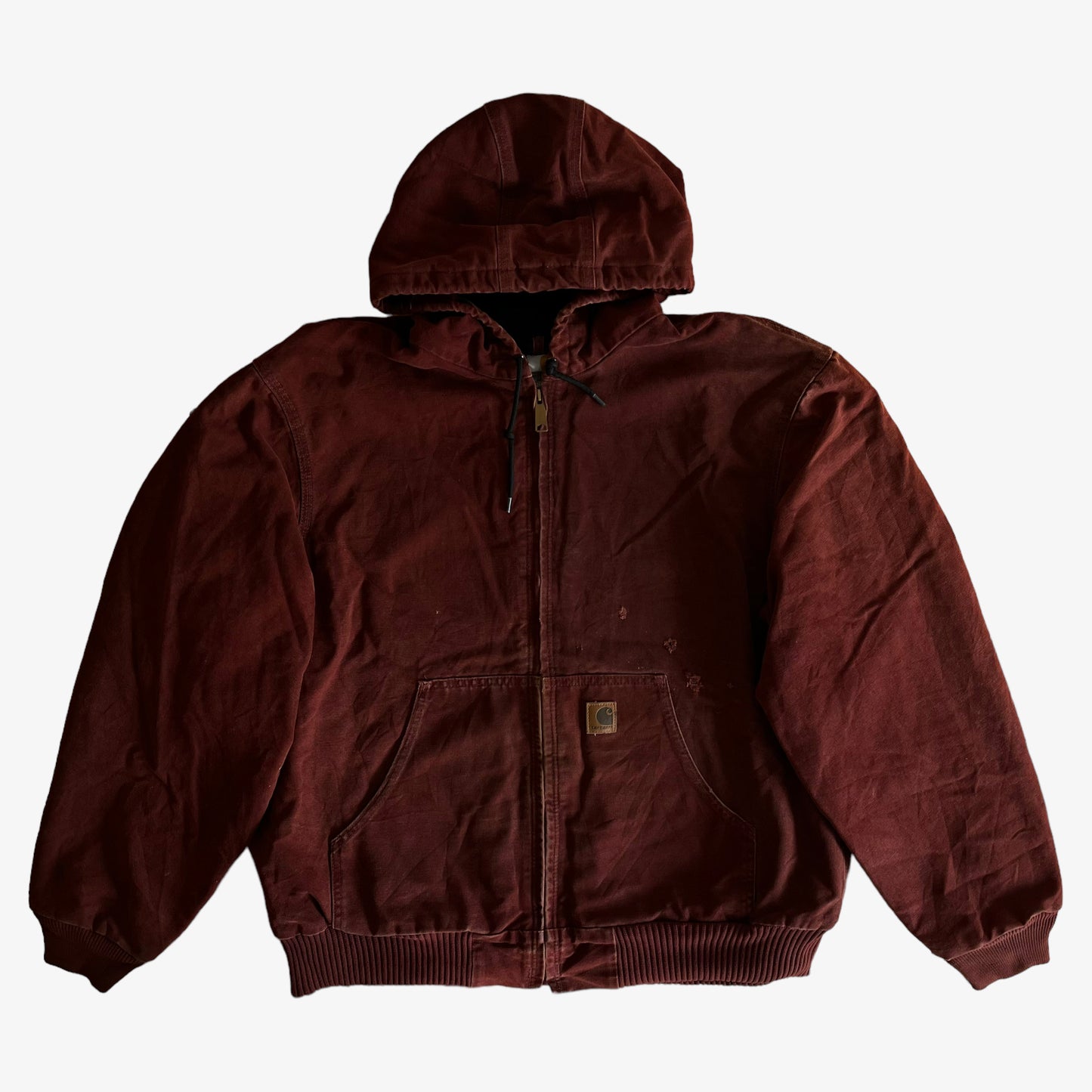 Vintage Y2K Carhartt Red Hooded Workwear Jacket - Casspios Dream