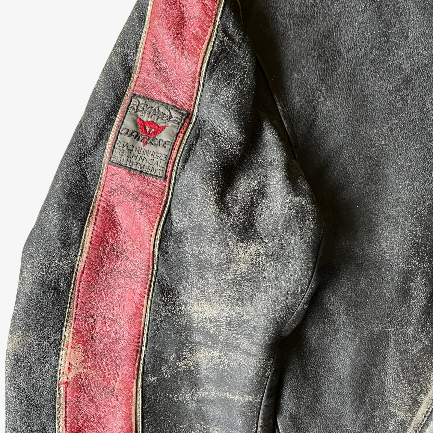 Vintage Y2K Dainese Black & Red Leather Racing Biker Jacket Logo - Casspios Dream
