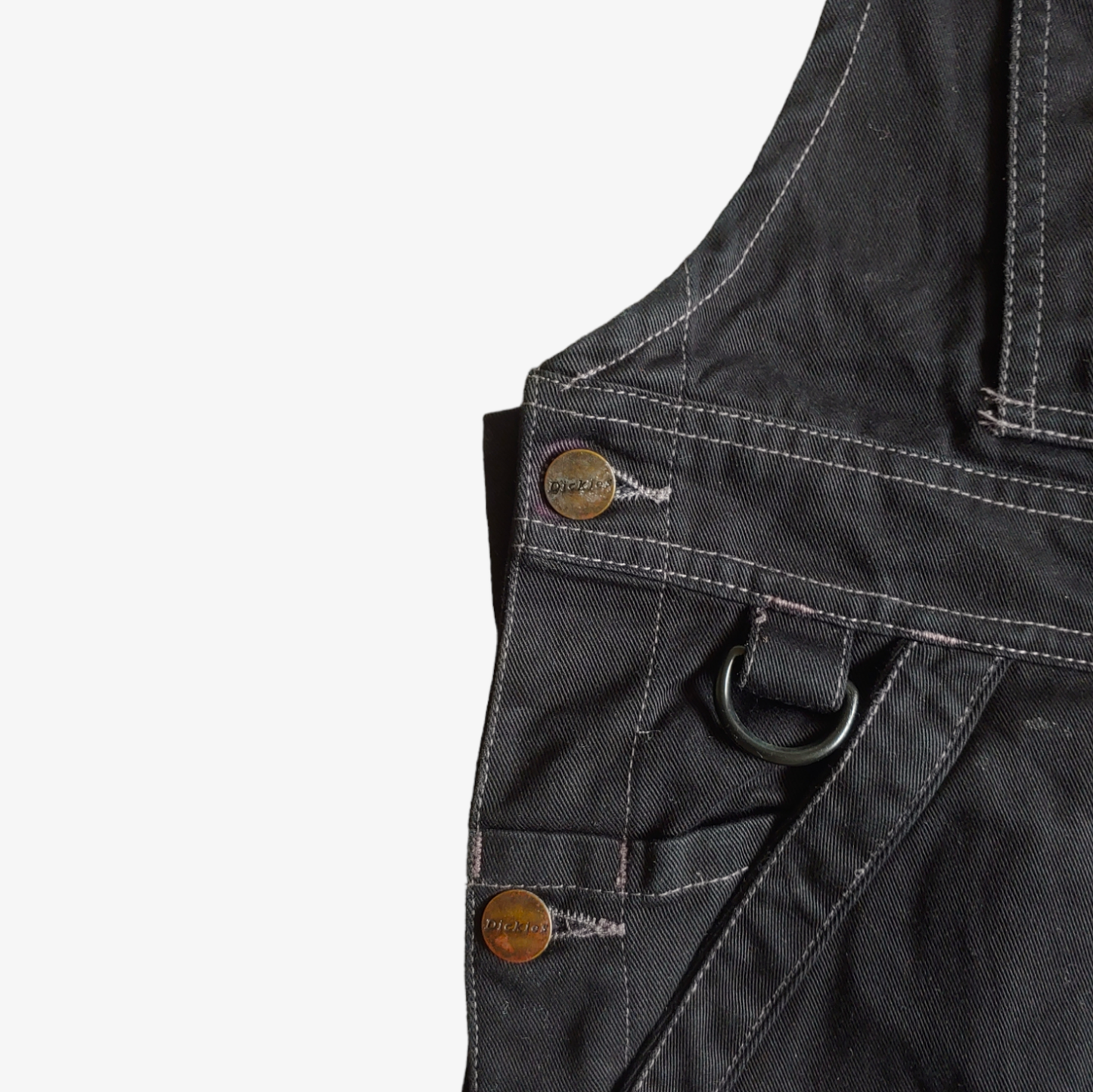 Vintage Y2K Dickies Black Workwear Bib Overalls Dungarees Button - Casspios Dream