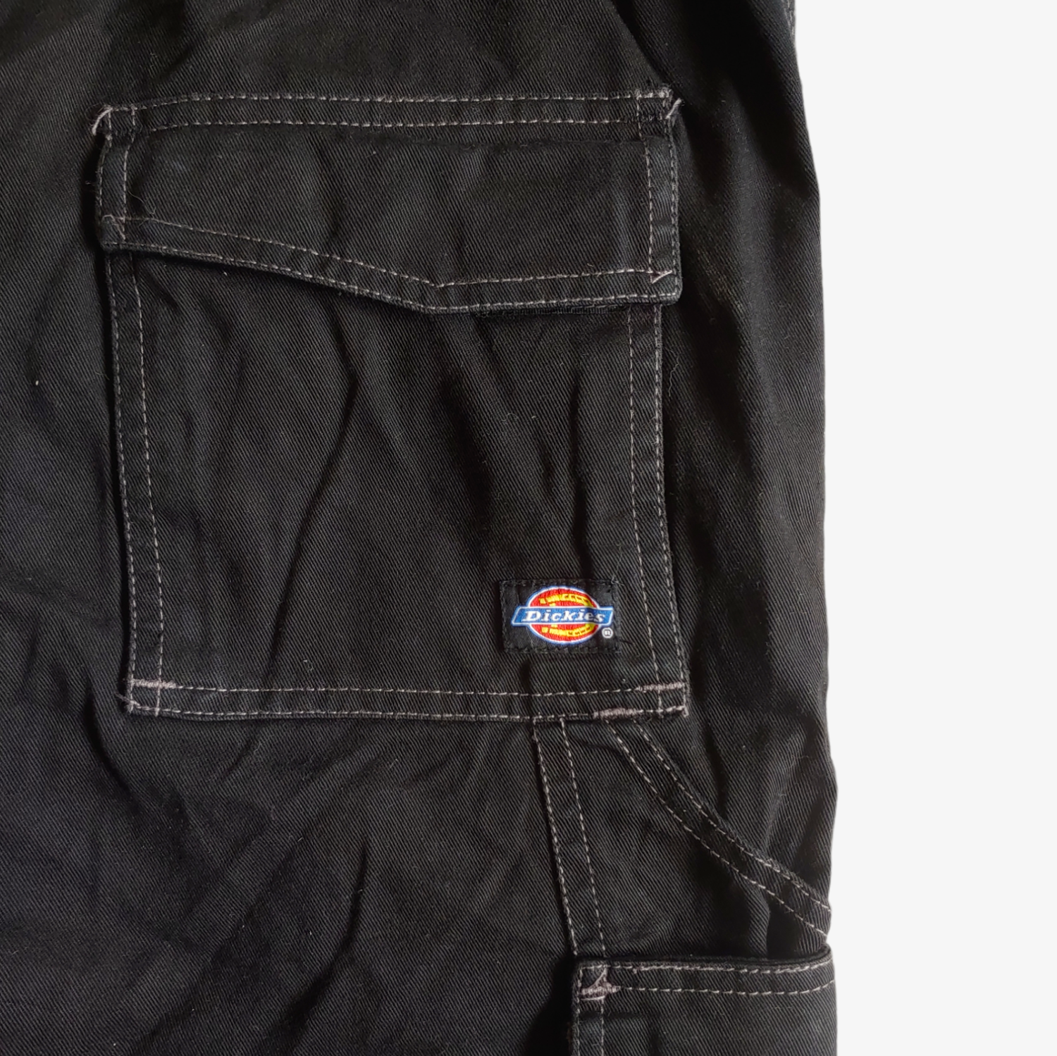 Vintage Y2K Dickies Black Workwear Bib Overalls Dungarees Logo - Casspios Dream
