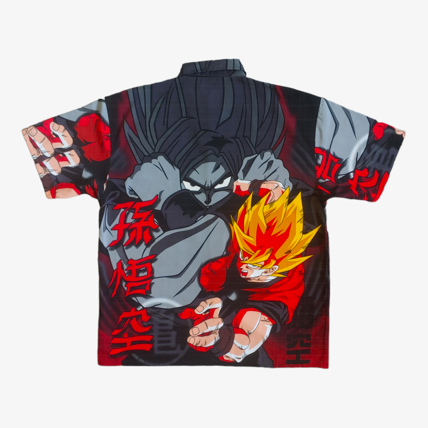 Vintage Y2K Dragon Ball Z 2001 Goku Super Saiyan Short Sleeve Shirt Back - Casspios Dream