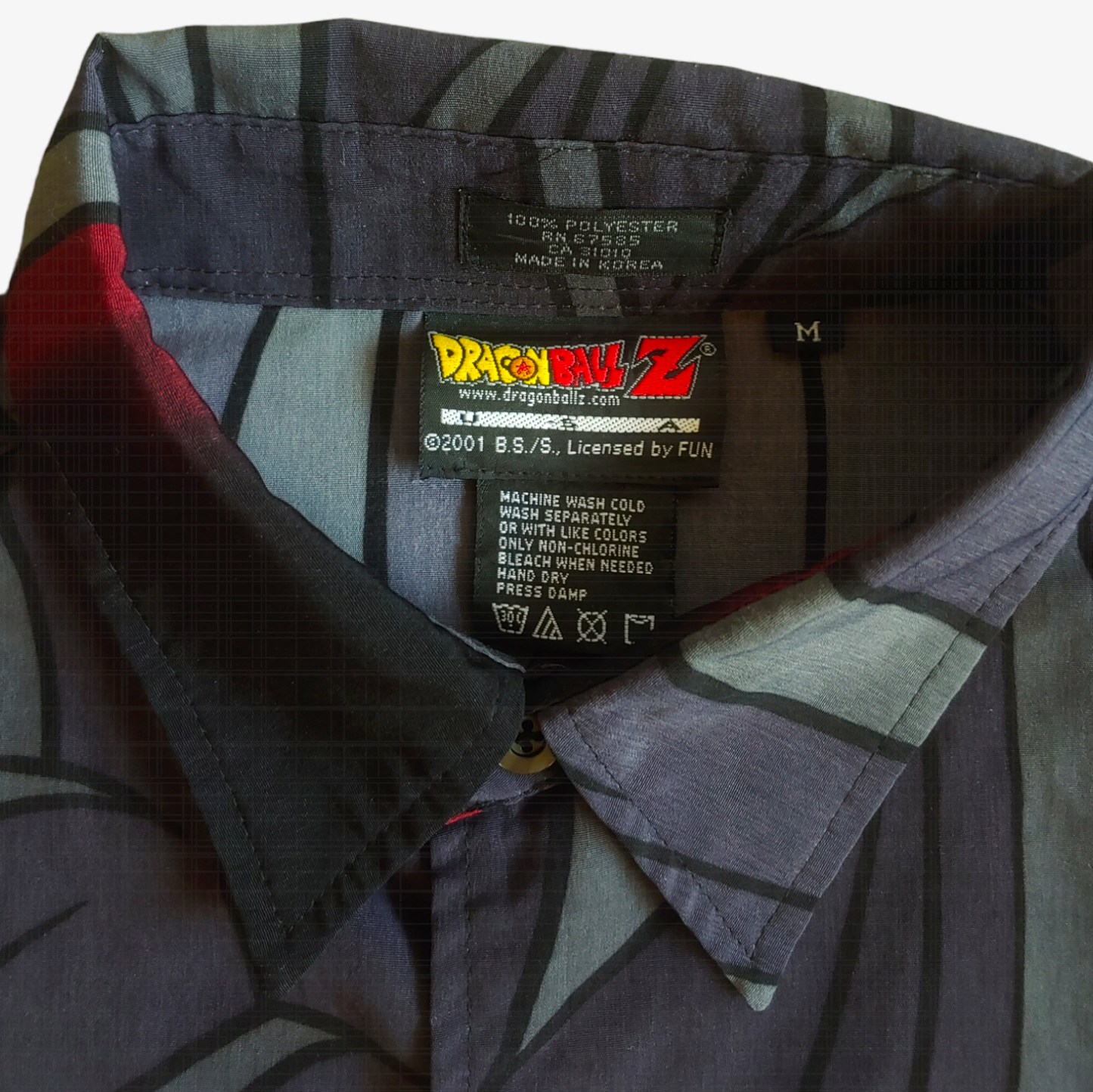 Vintage Y2K Dragon Ball Z 2001 Goku Super Saiyan Short Sleeve Shirt Label - Casspios Dream