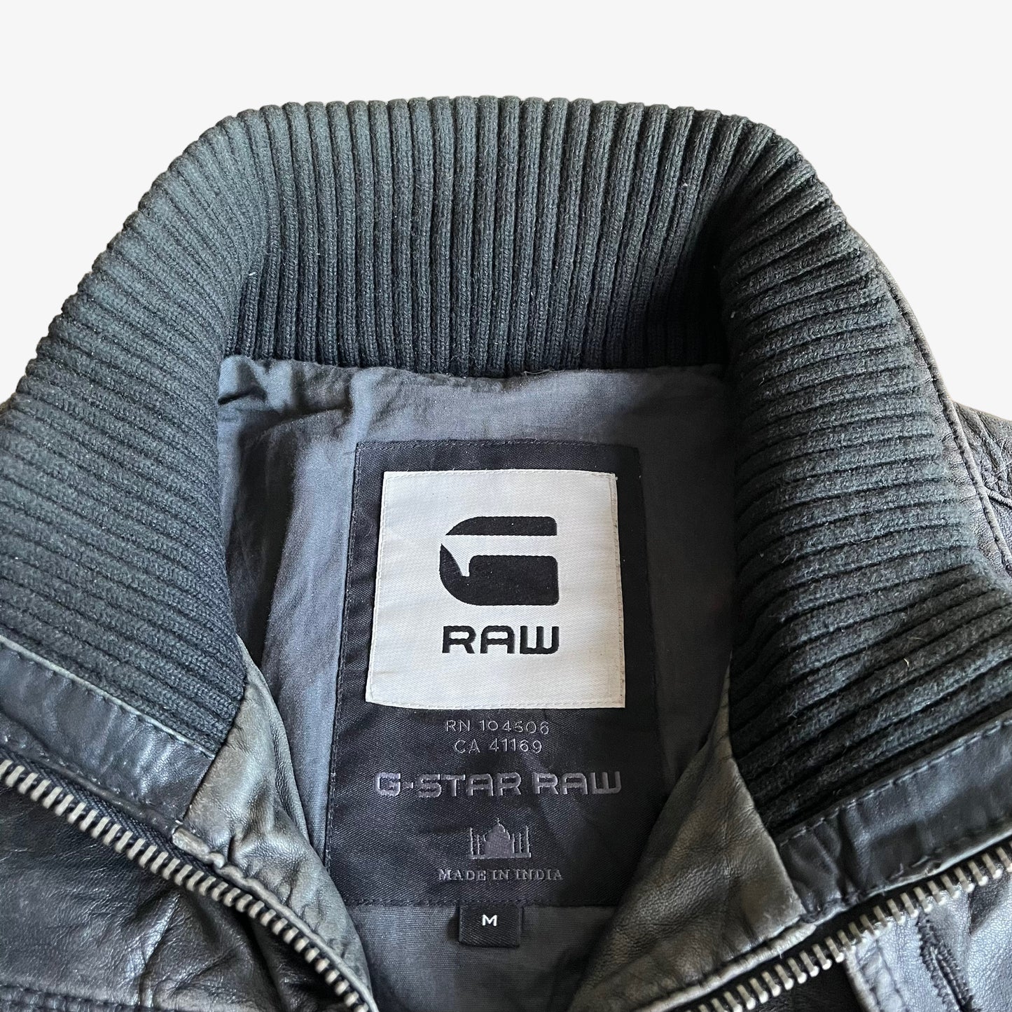 Vintage Y2K G-Star Raw Leather Dryden Utility Jacket Label - Casspios Dream