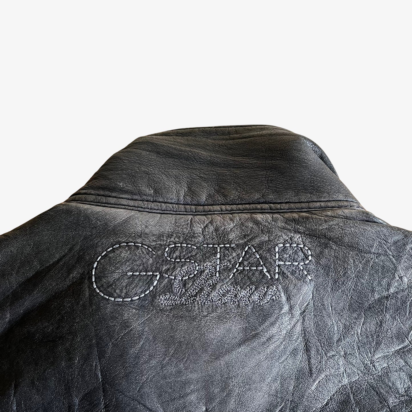 Vintage Y2K G-Star Raw Leather Dryden Utility Jacket Logo - Casspios Dream