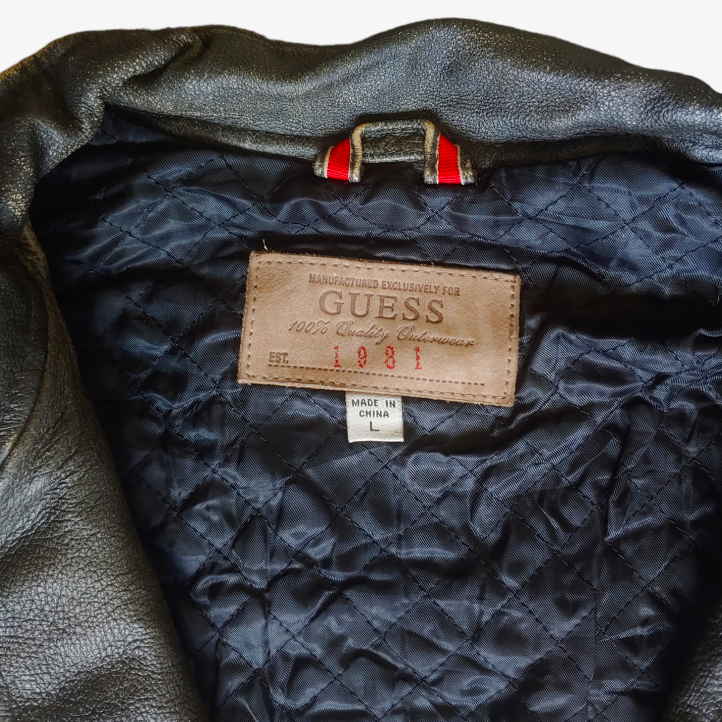 Vintage Y2K Guess Black Leather Driving Jacket Label - Casspios Dream