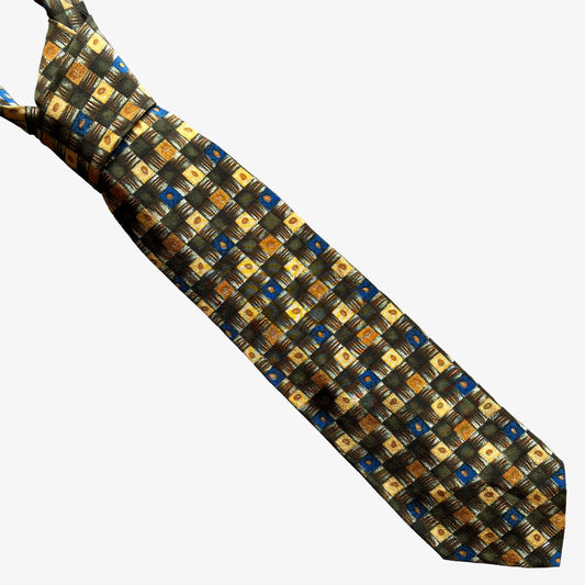 Vintage Y2K Hugo Boss Abstract Square Geometric Silk Tie - Casspios Dream