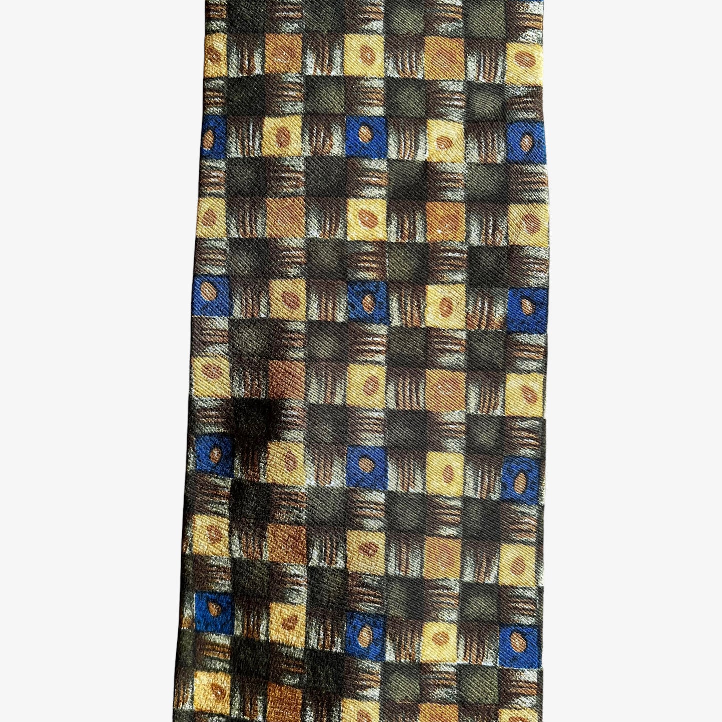 Vintage Y2K Hugo Boss Abstract Square Geometric Silk Tie Pattern - Casspios Dream