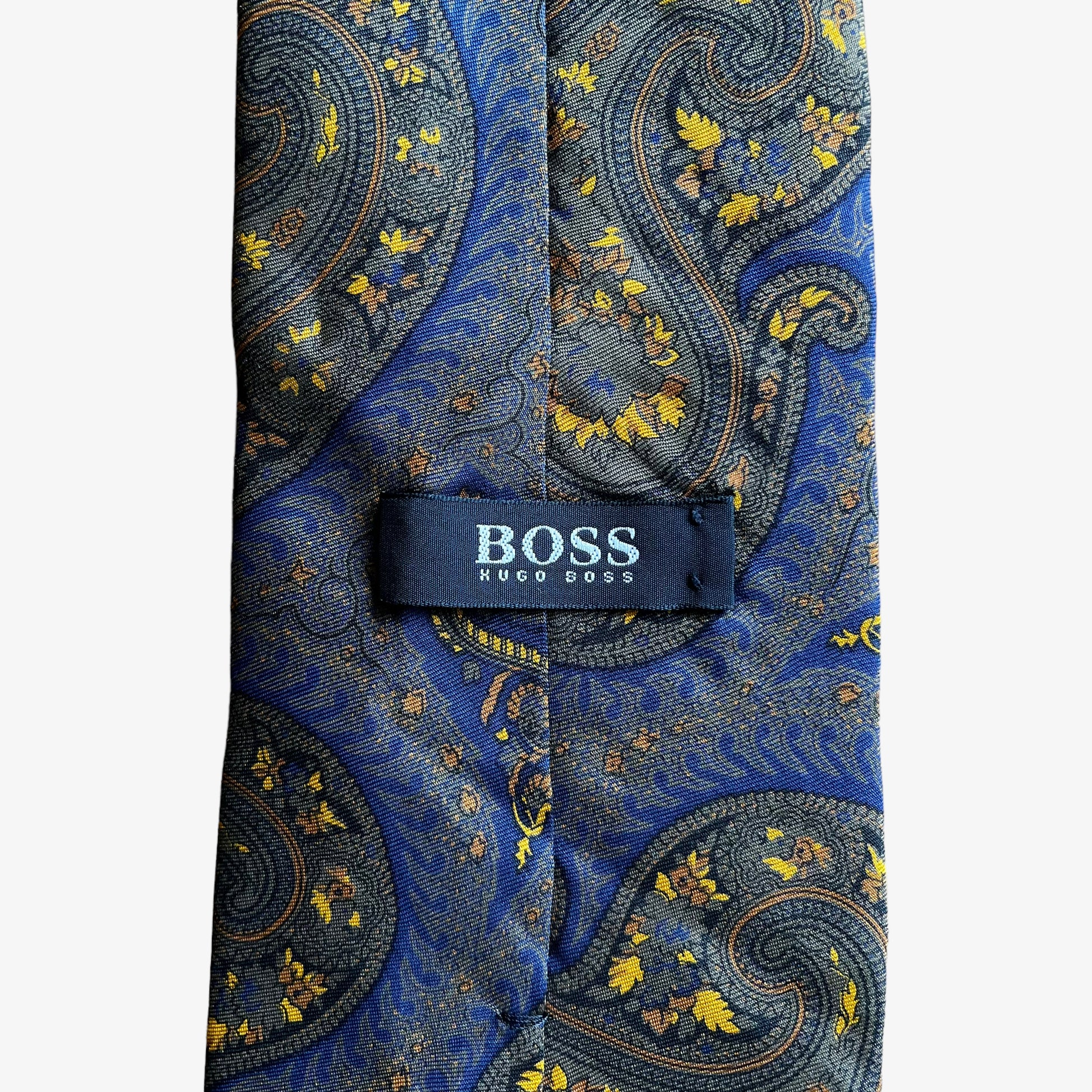 Vintage Y2K Hugo Boss Paisley Print Colourful Silk Tie Label - Casspios Dream