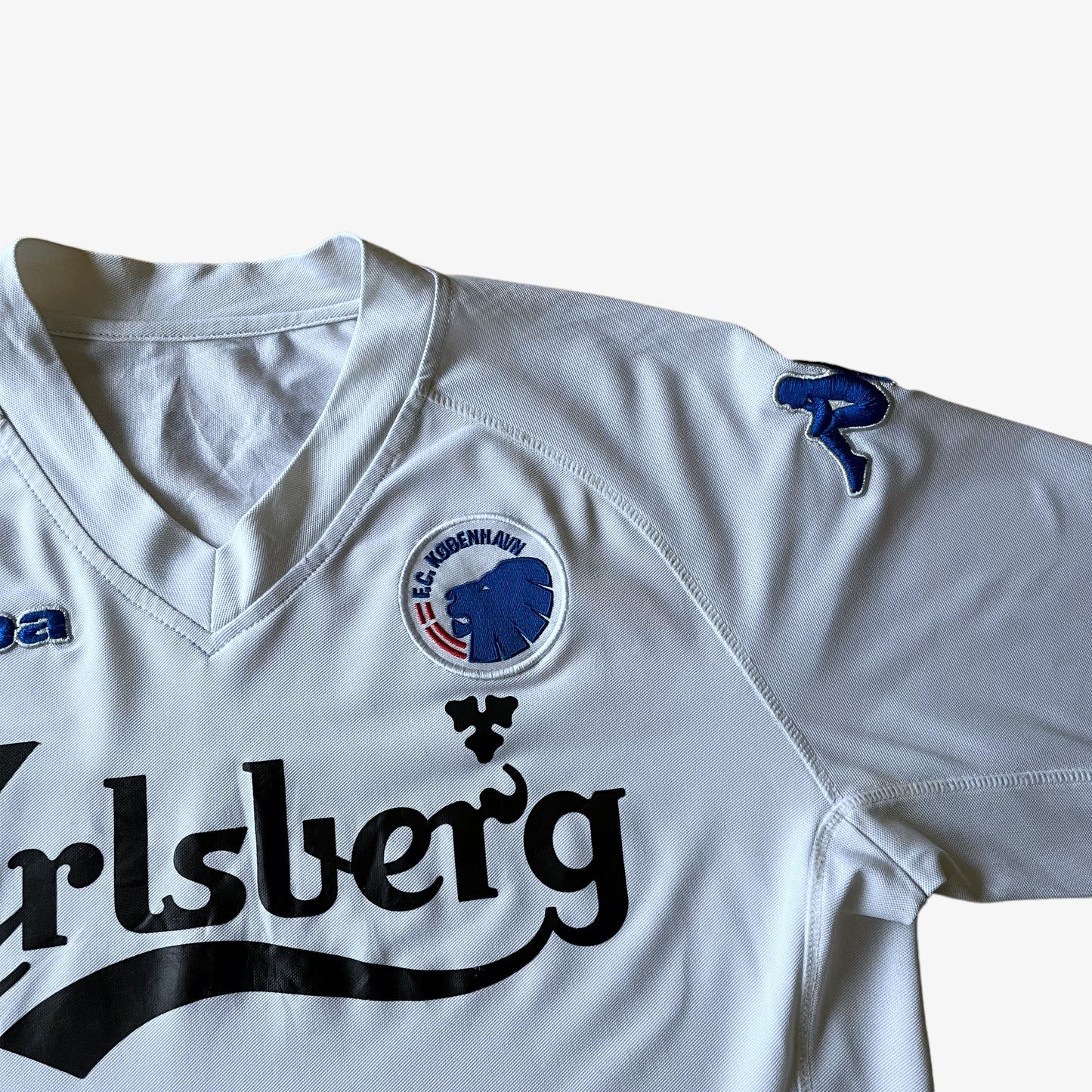 Vintage Y2K Kappa 2010 - 2011 FC Copenhagen White Home Football Jersey Badge - Casspios Dream