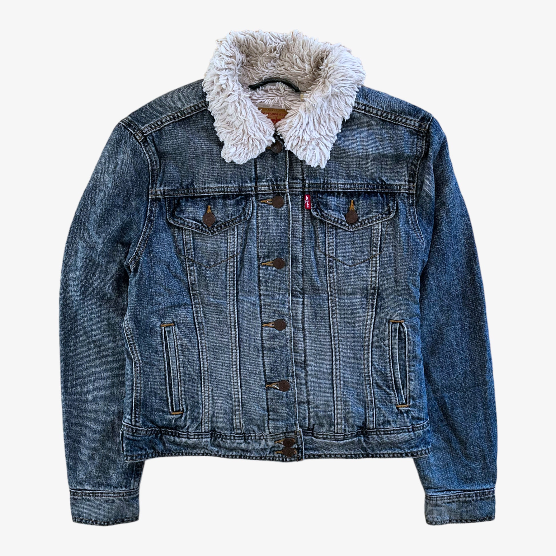 Vintage Y2K Levis Denim Jacket With Sherpa Lining - Casspios Dream