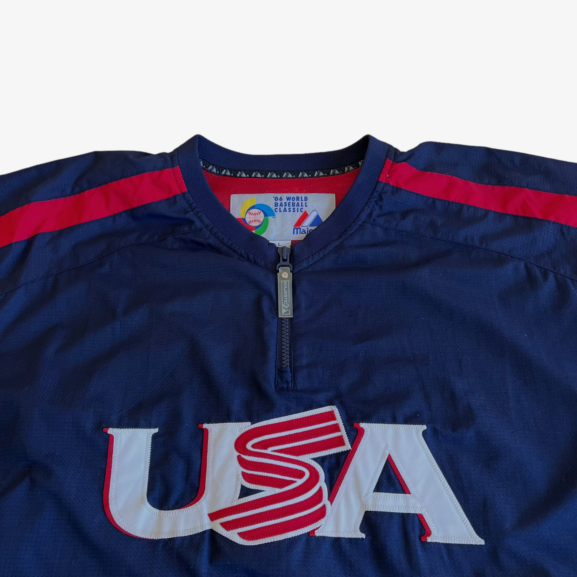 Vintage Y2K Majestic Team USA 2006 Baseball Classic WBC Pullover Sweatshirt Logo - Casspios Dream