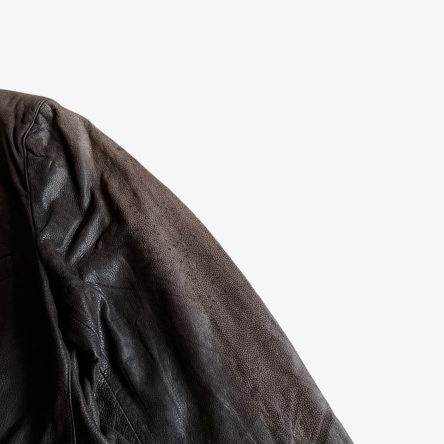 Vintage Y2K Massimo Dutti Brown Leather Blazer Shoulder - Casspios Dream