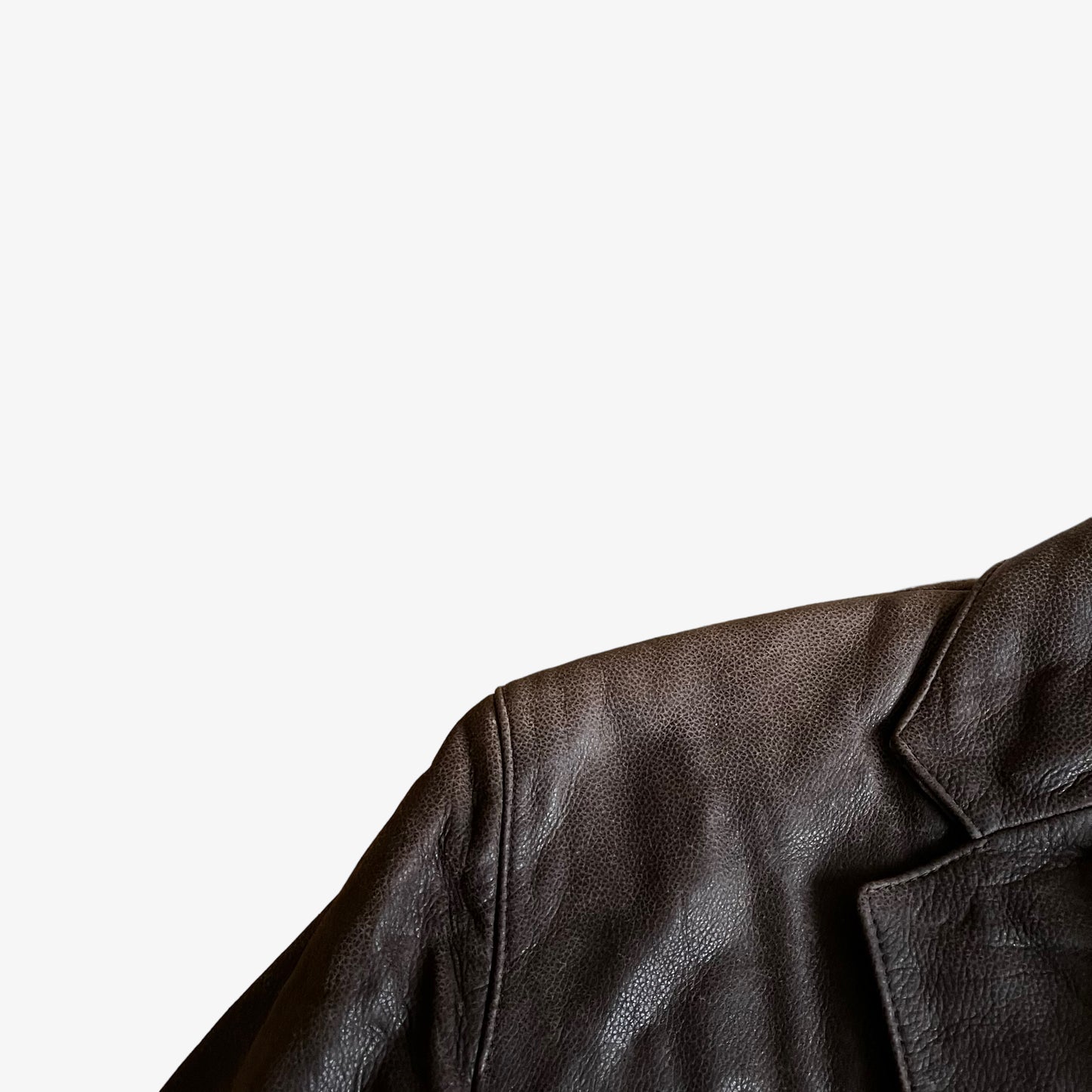 Vintage Y2K Massimo Dutti Brown Leather Blazer Wear - Casspios Dream