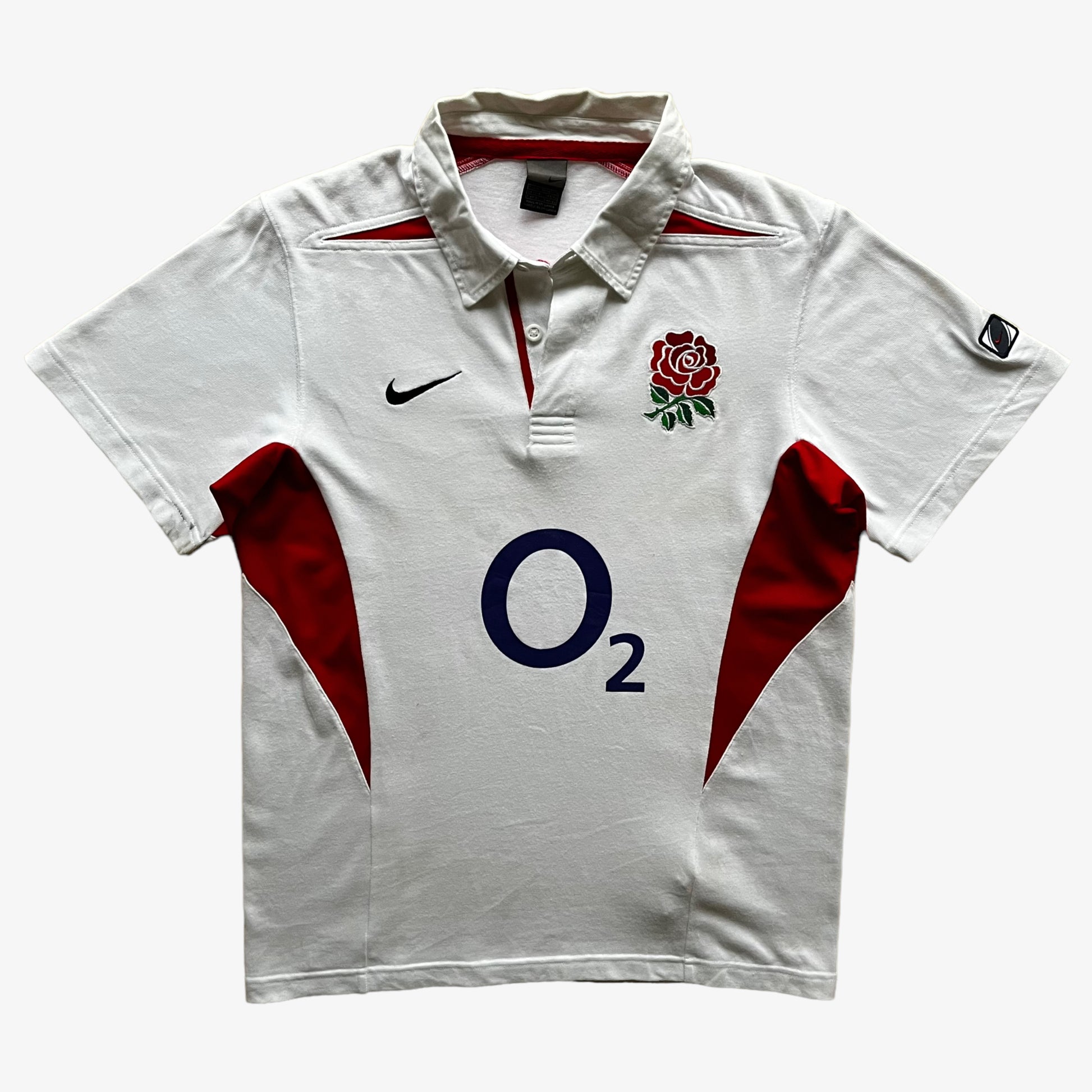 Vintage Y2K Nike 2002 England Short Sleeve White Home Rugby Shirt - Casspios Dream