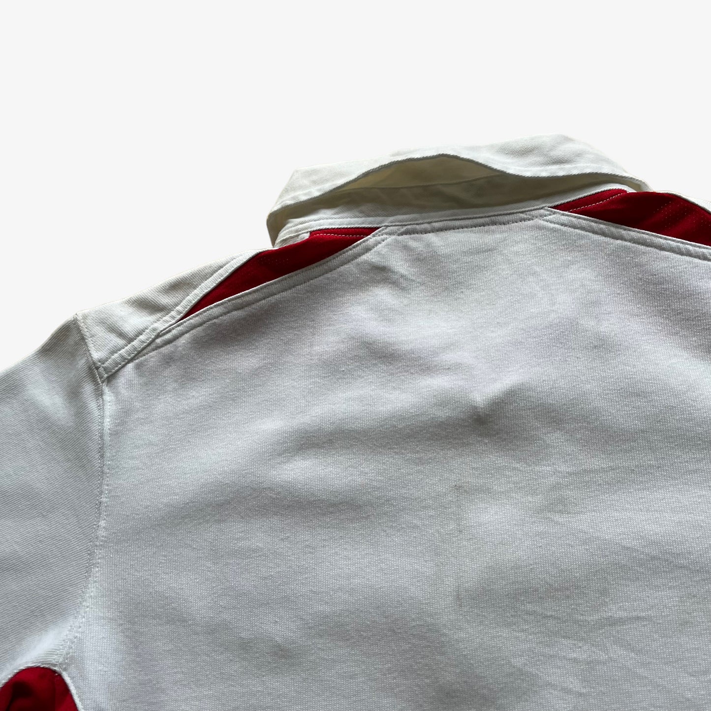 Vintage Y2K Nike 2002 England Short Sleeve White Home Rugby Shirt Collar - Casspios Dream