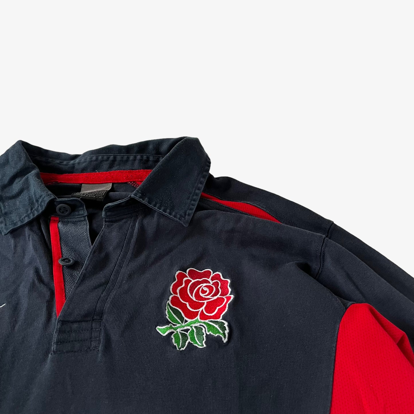 Vintage Y2K Nike 2003 England Long Sleeve Away Rugby Shirt Rose Badge - Casspios Dream