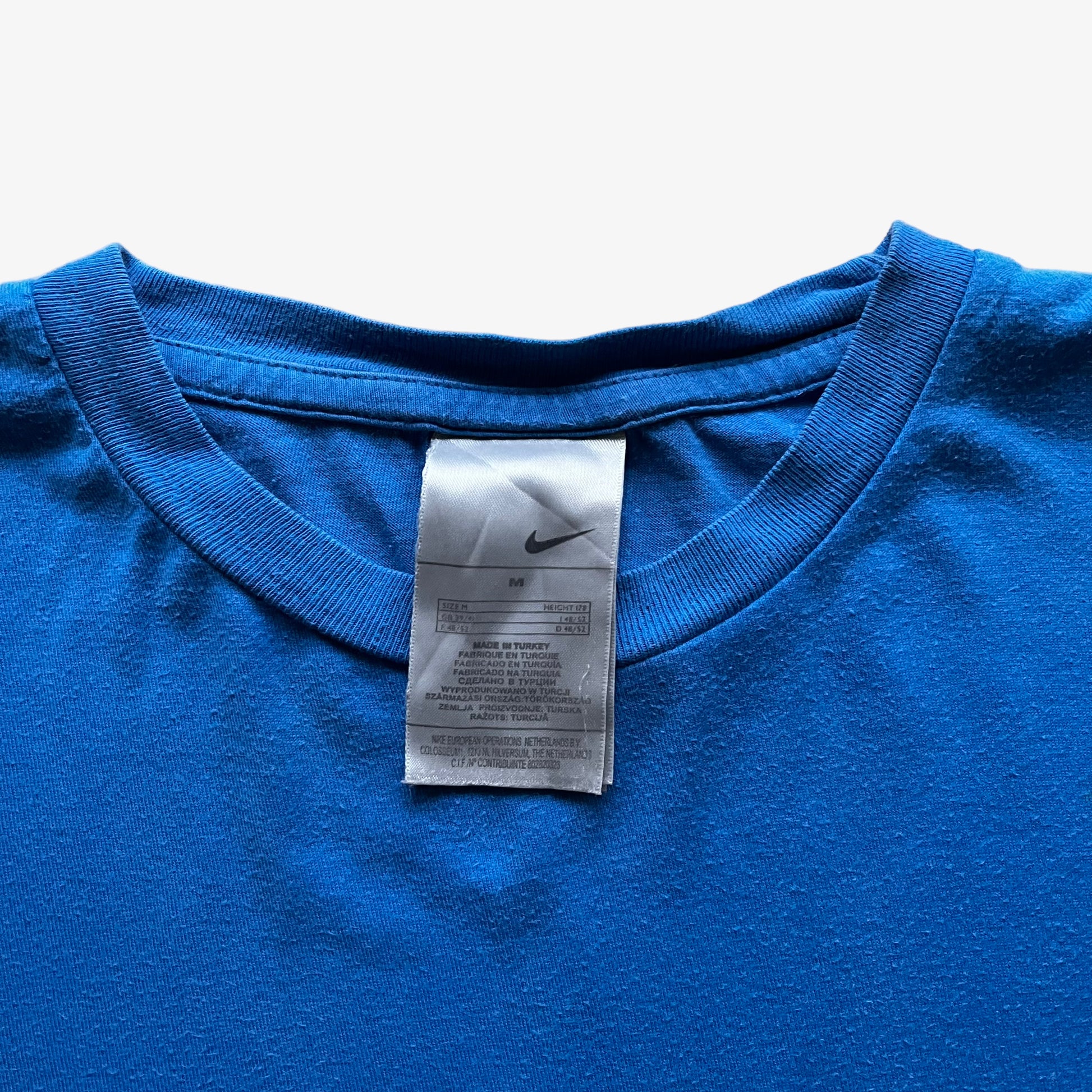 Vintage Y2K Nike Centre Logo Short Sleeve Blue T-Shirt Label - Casspios Dream