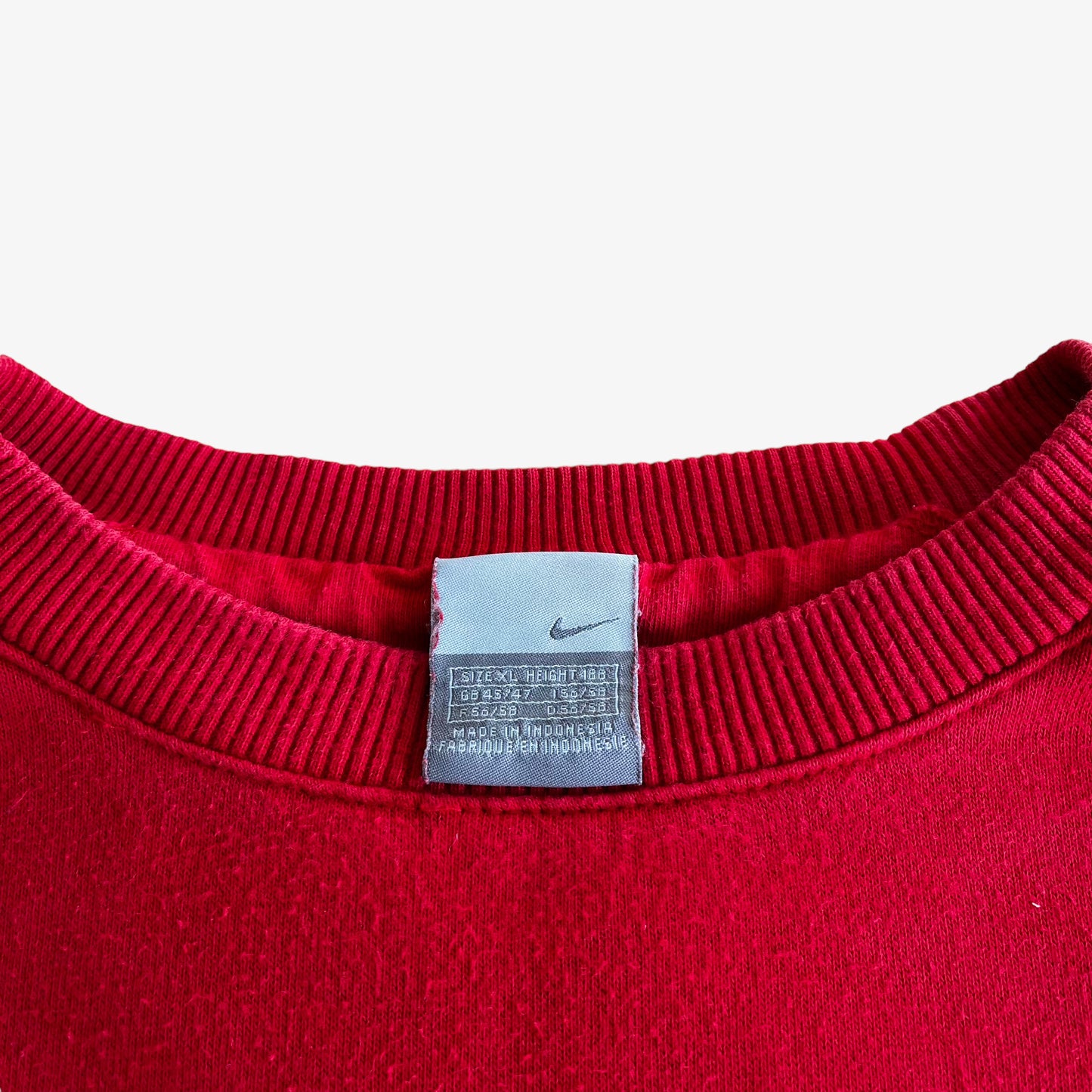 Vintage Y2K Nike Spell Out Centre Logo Red Sweatshirt Label - Casspios Dream