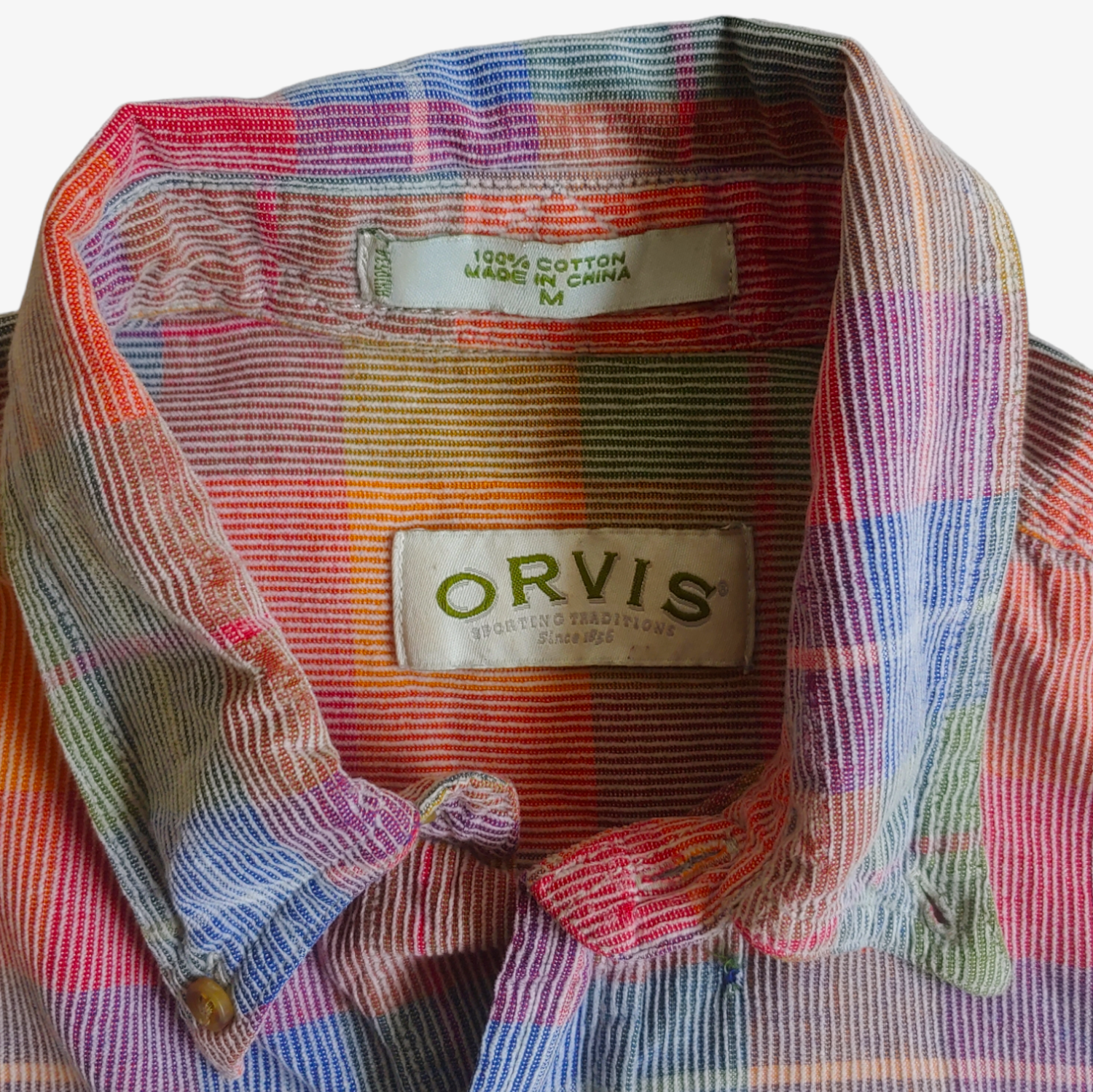 Vintage Y2K Orvis Colour Block Striped Long Sleeve Shirt Label - Casspios Dream