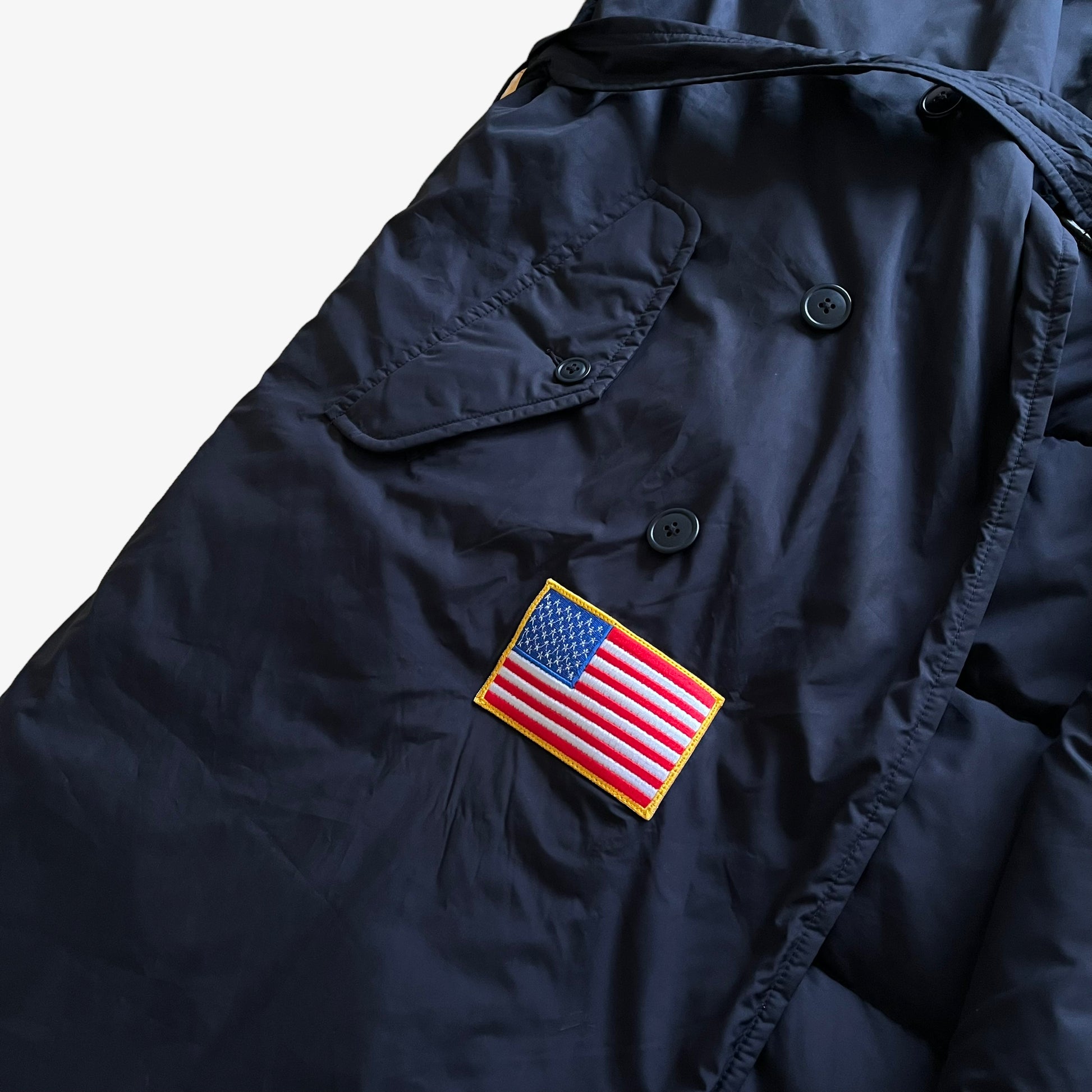 Vintage Y2K Polo Ralph Lauren Double Breasted Down Puffer Coat USA Flag - Casspios Dream