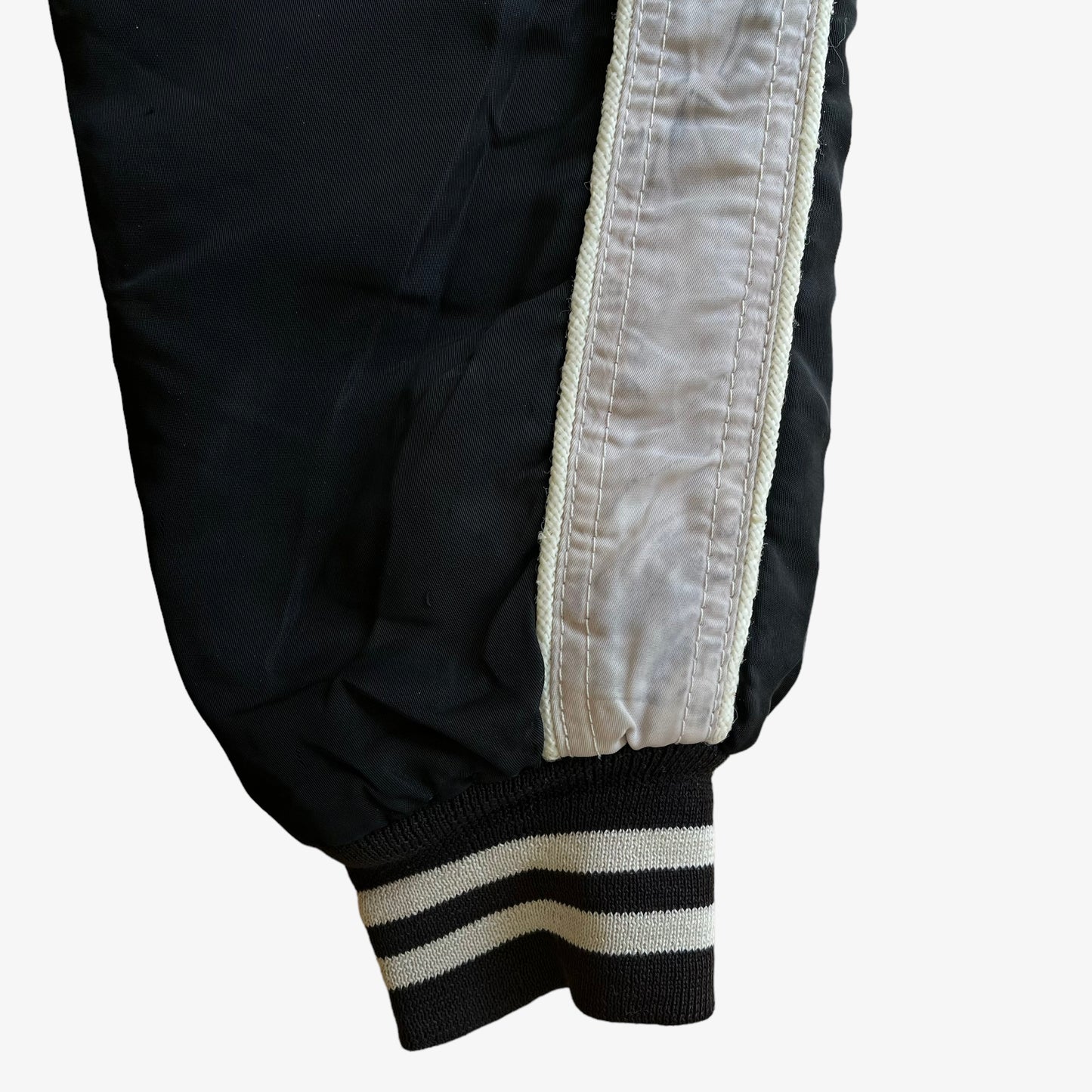 Vintage Y2K Replay Blue Jeans Black Bomber Jacket Cuff - Casspio's Dream