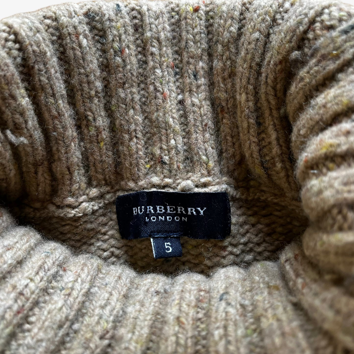 Vintage Y2K Women's Burberry Cable Knit Wool Turtleneck Jumper Label - Casspios Dream