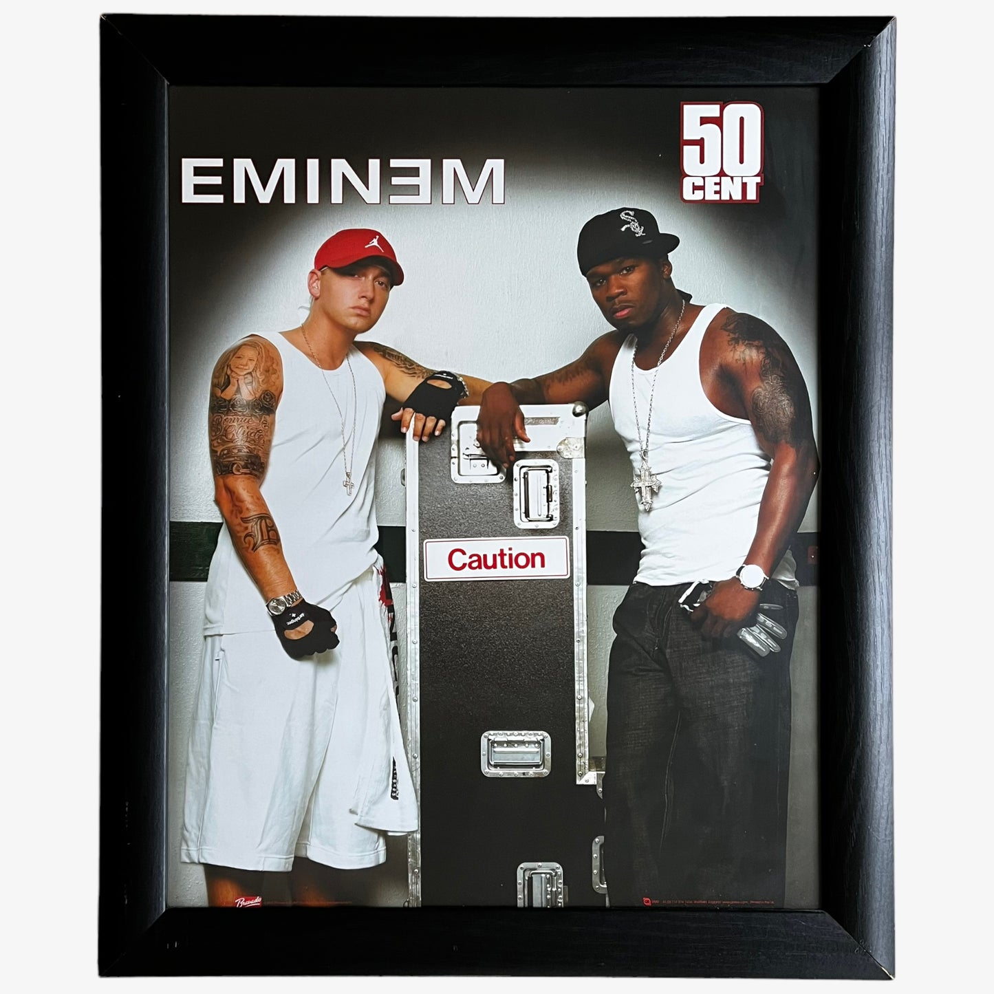 Vintage Y2K Wooden Framed Eminem And 50 Cent 2005 Licensed Poster By GB Eye - Casspios Dream