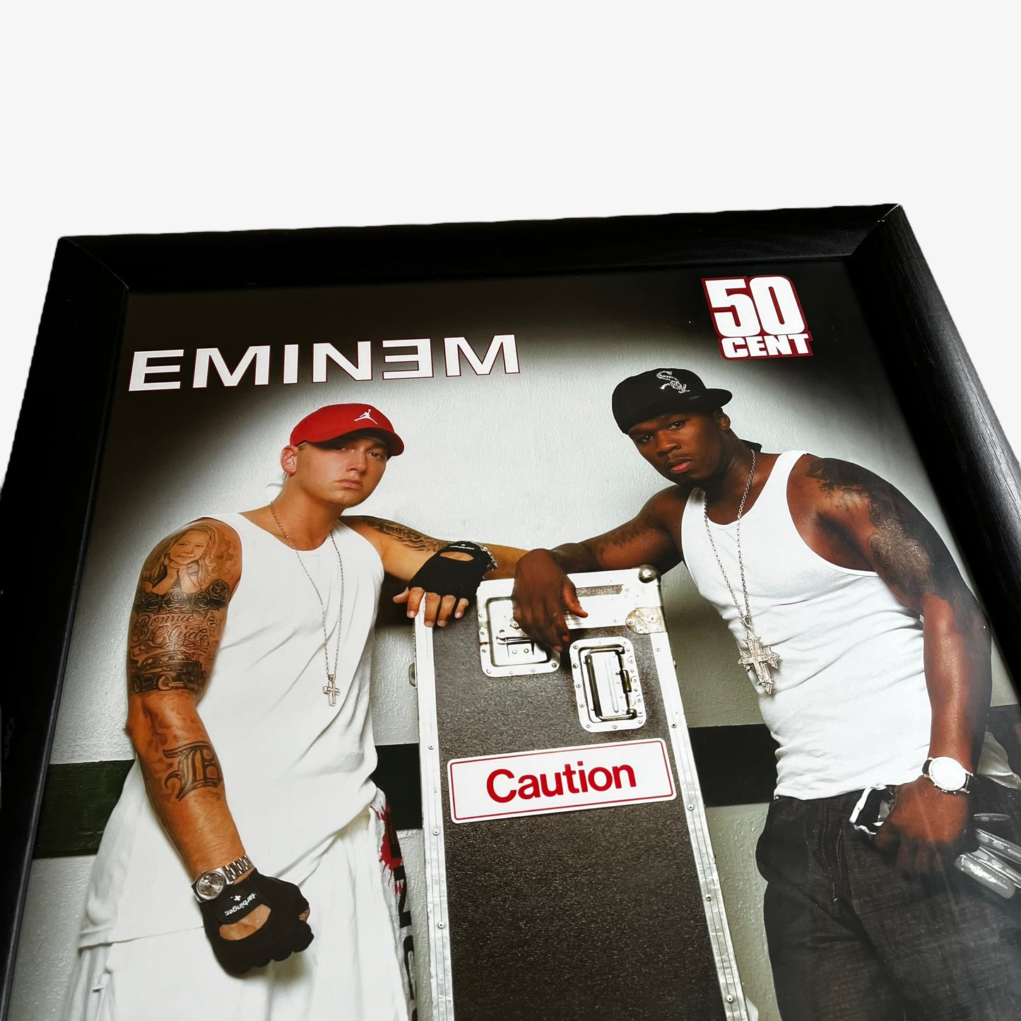 Vintage Y2K Wooden Framed Eminem And 50 Cent 2005 Licensed Poster By GB Eye Close Up - Casspios Dream